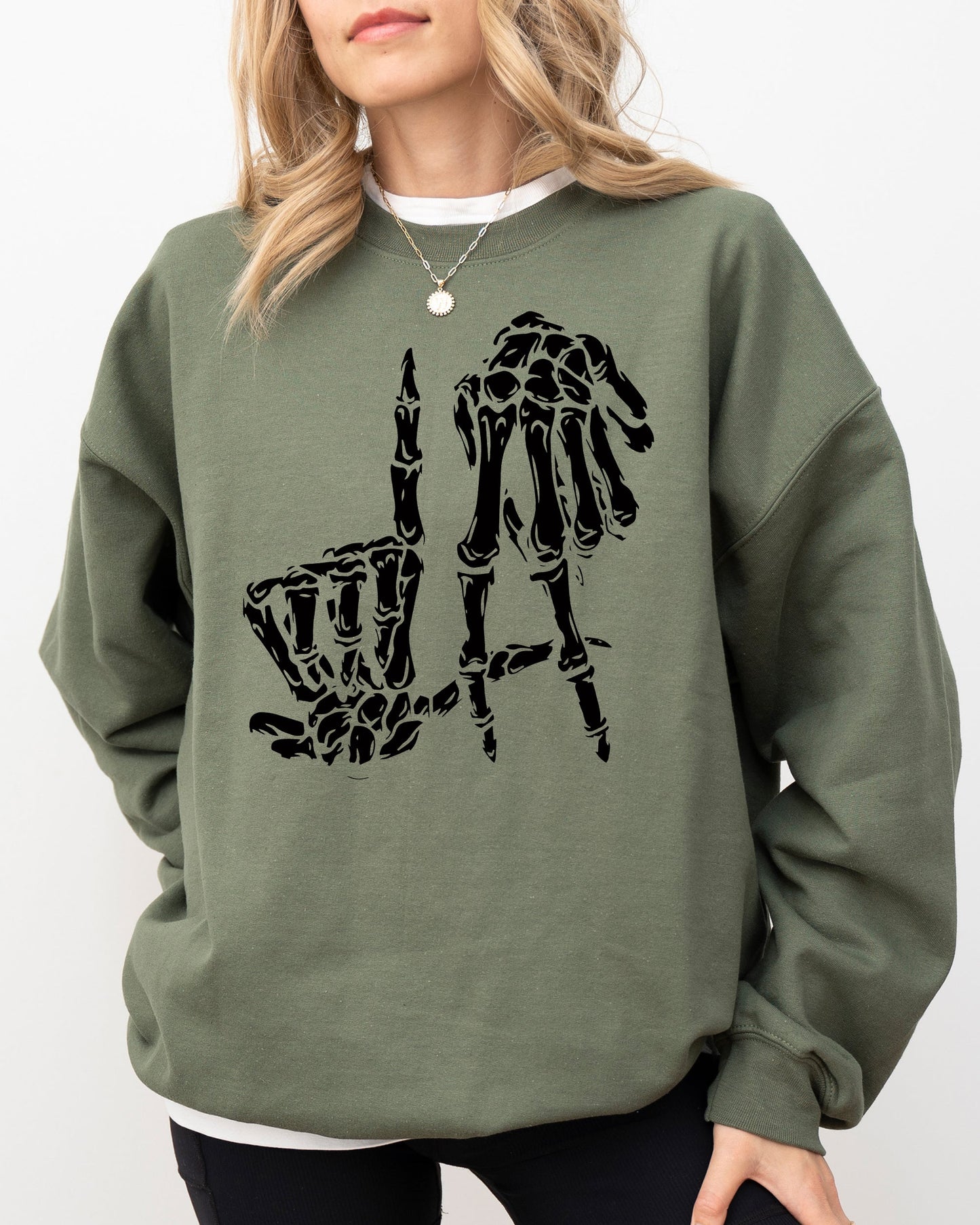 Skeleton, Ghost, Witch, Skull, Funny, Spooky, Aesthetic, Meme, Halloween, Costume Sweatshirt