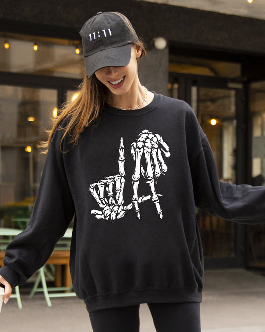 Skeleton, Ghost, Witch, Skull, Funny, Spooky, Aesthetic, Meme, Halloween, Costume Sweatshirt