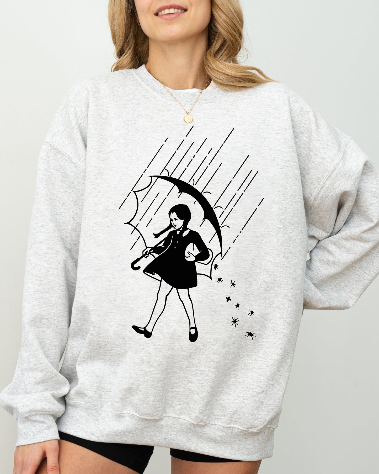 Halloween Costume Sweatshirt Wednesday Skeleton Ghost Witch Skull Funny Spooky Aesthetic Meme