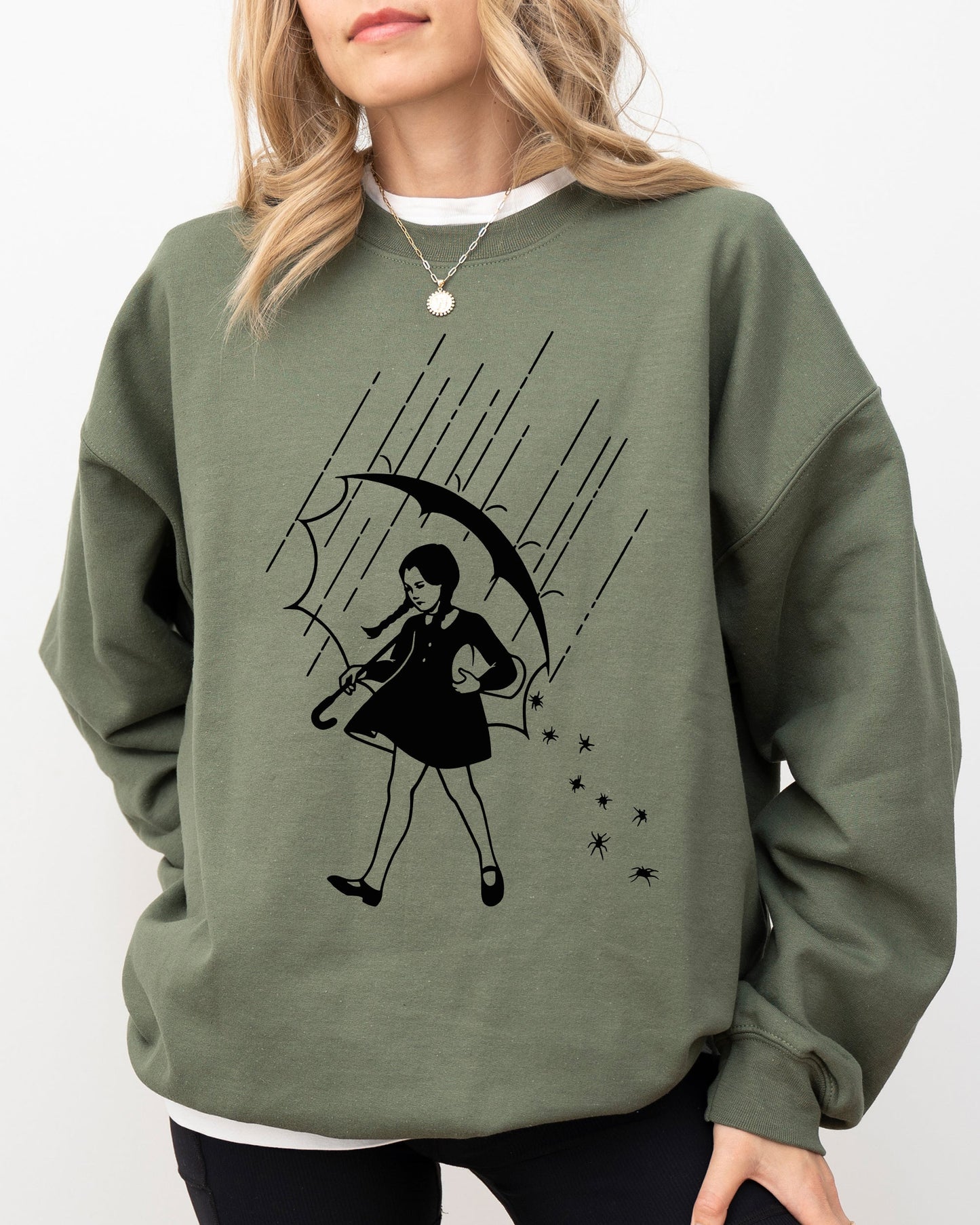 Halloween Costume Sweatshirt Wednesday Skeleton Ghost Witch Skull Funny Spooky Aesthetic Meme