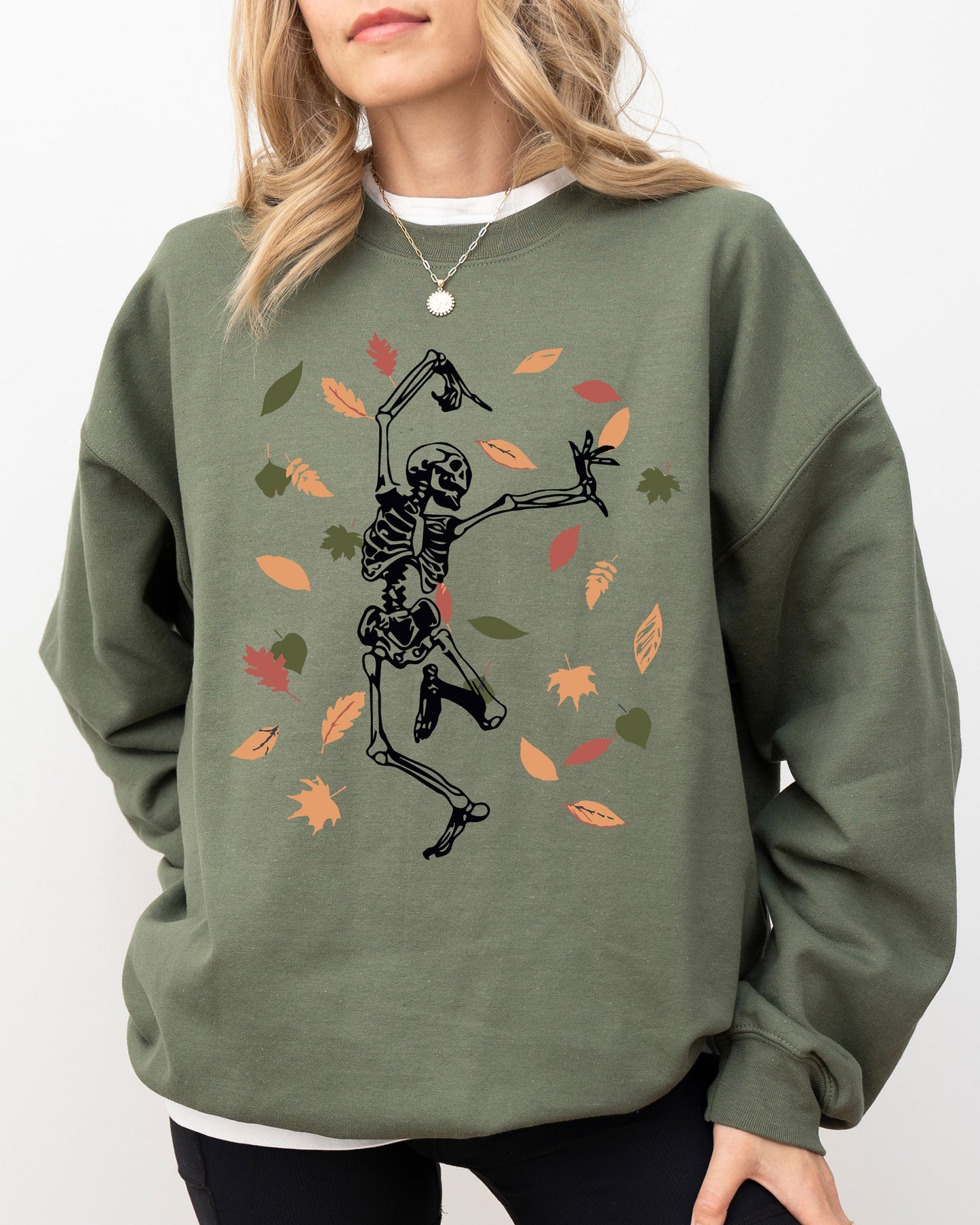 Fall Leaves Funny Spooky Halloween Costume Sweatshirt