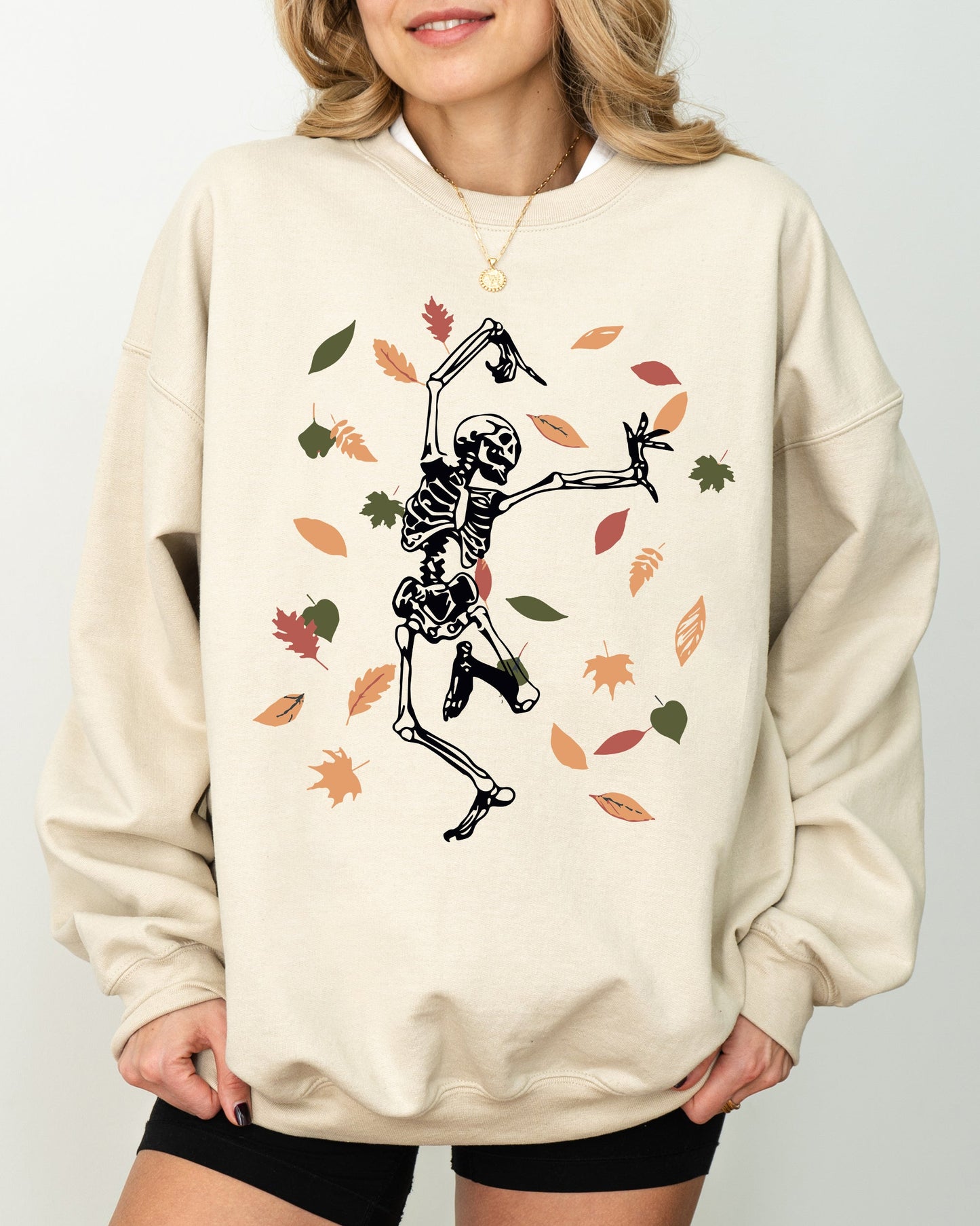 Fall Leaves Funny Spooky Halloween Costume Sweatshirt