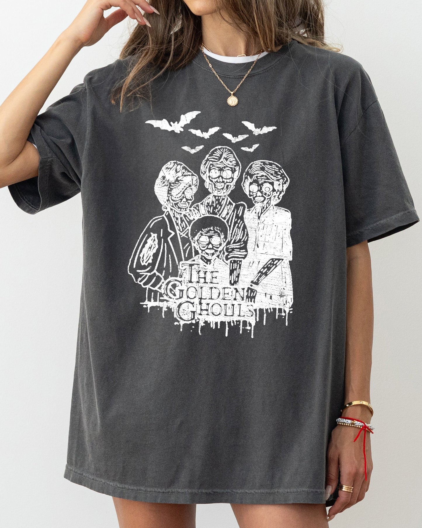 The Golden Ghouls, Horror Movie, Skeleton, Ghost, Witch, Skull, Funny, Spooky, Aesthetic, Meme, Halloween, Costume, Tshirt Comfort Colors T-Shirt