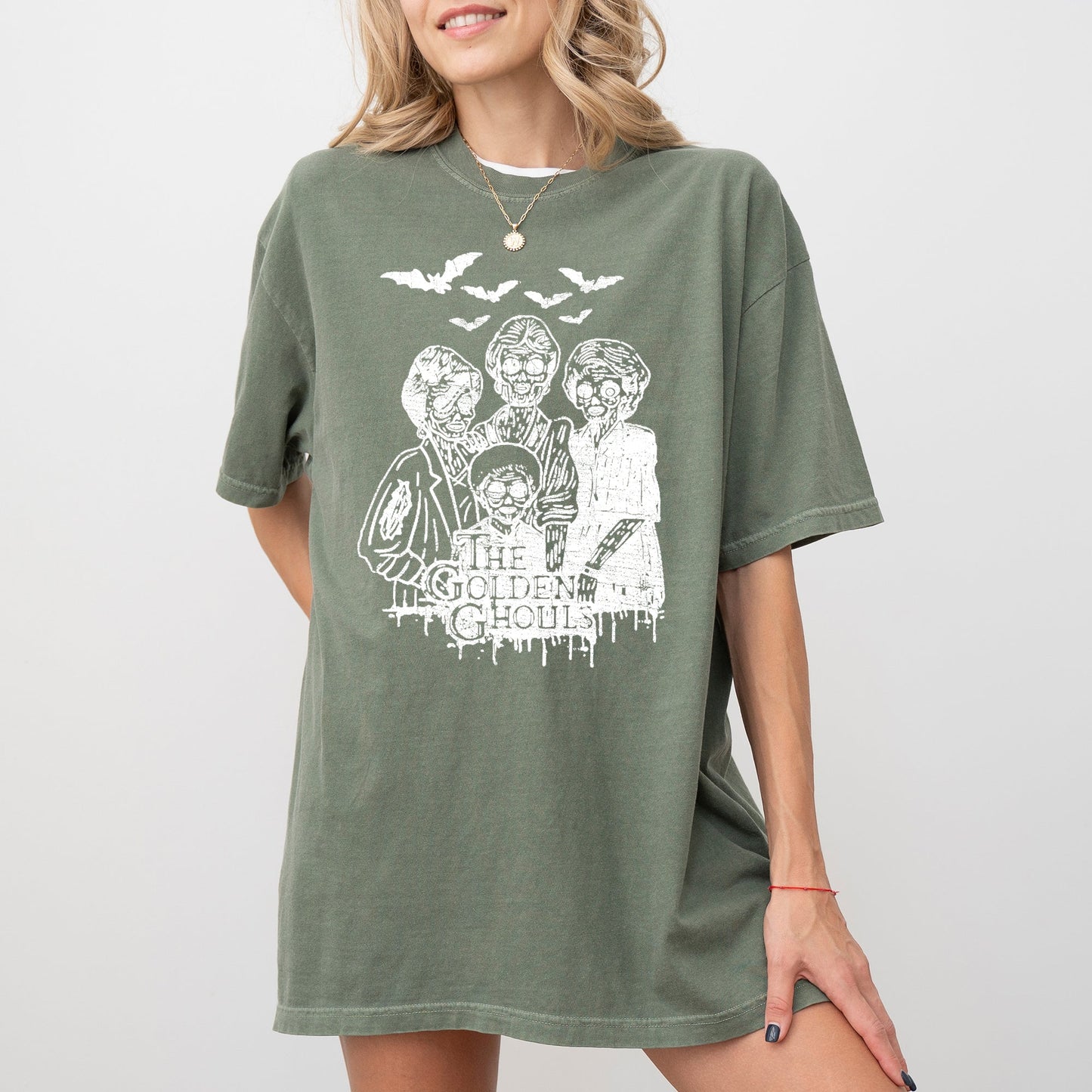 The Golden Ghouls, Horror Movie, Skeleton, Ghost, Witch, Skull, Funny, Spooky, Aesthetic, Meme, Halloween, Costume, Tshirt Comfort Colors T-Shirt