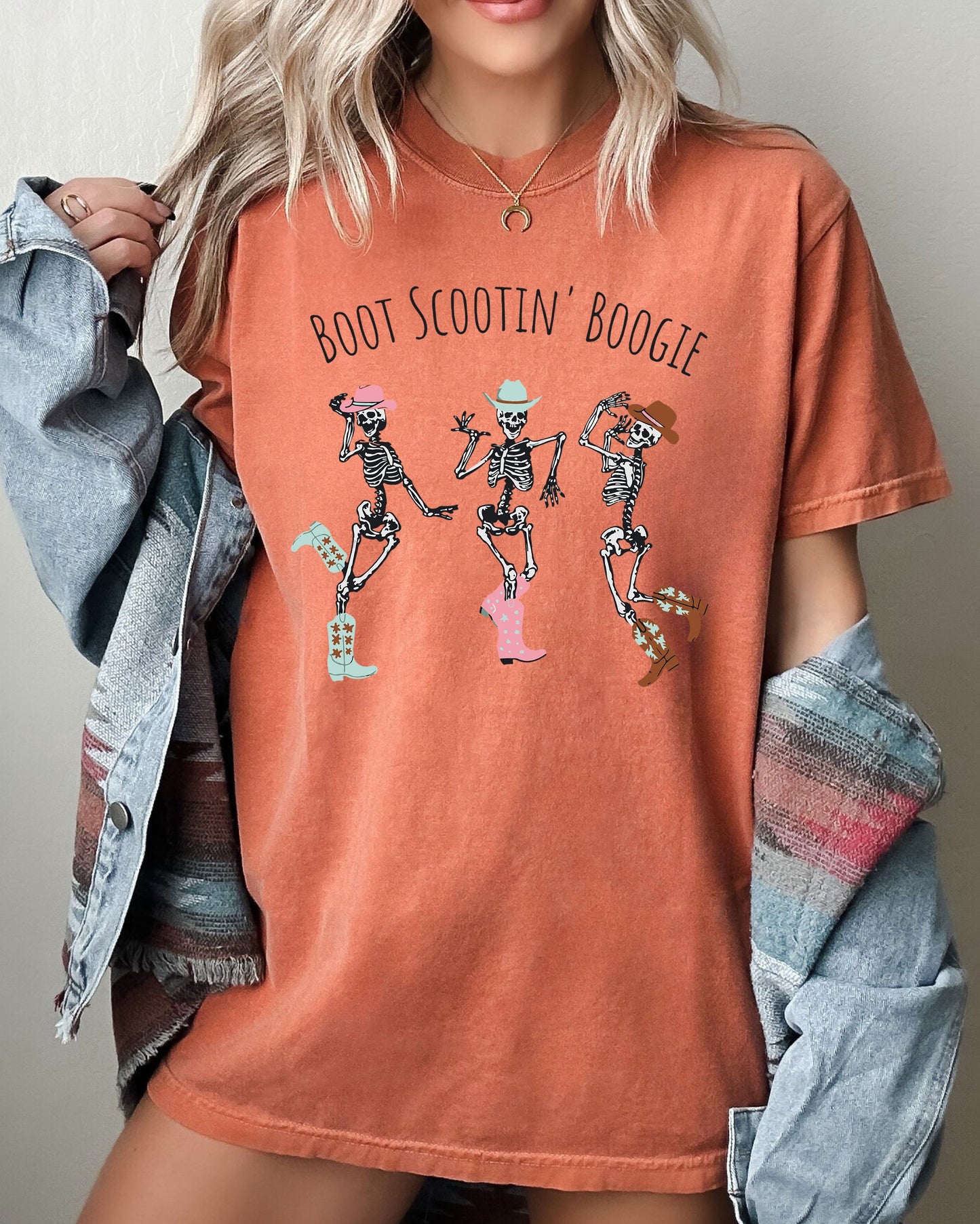 Skeleton Graphic Boot Scootin' Boogie Western T-Shirt Comfort Colors