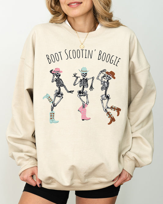 Boot Scootin' Boogie Western Skeleton Halloween Costume Sweatshirt