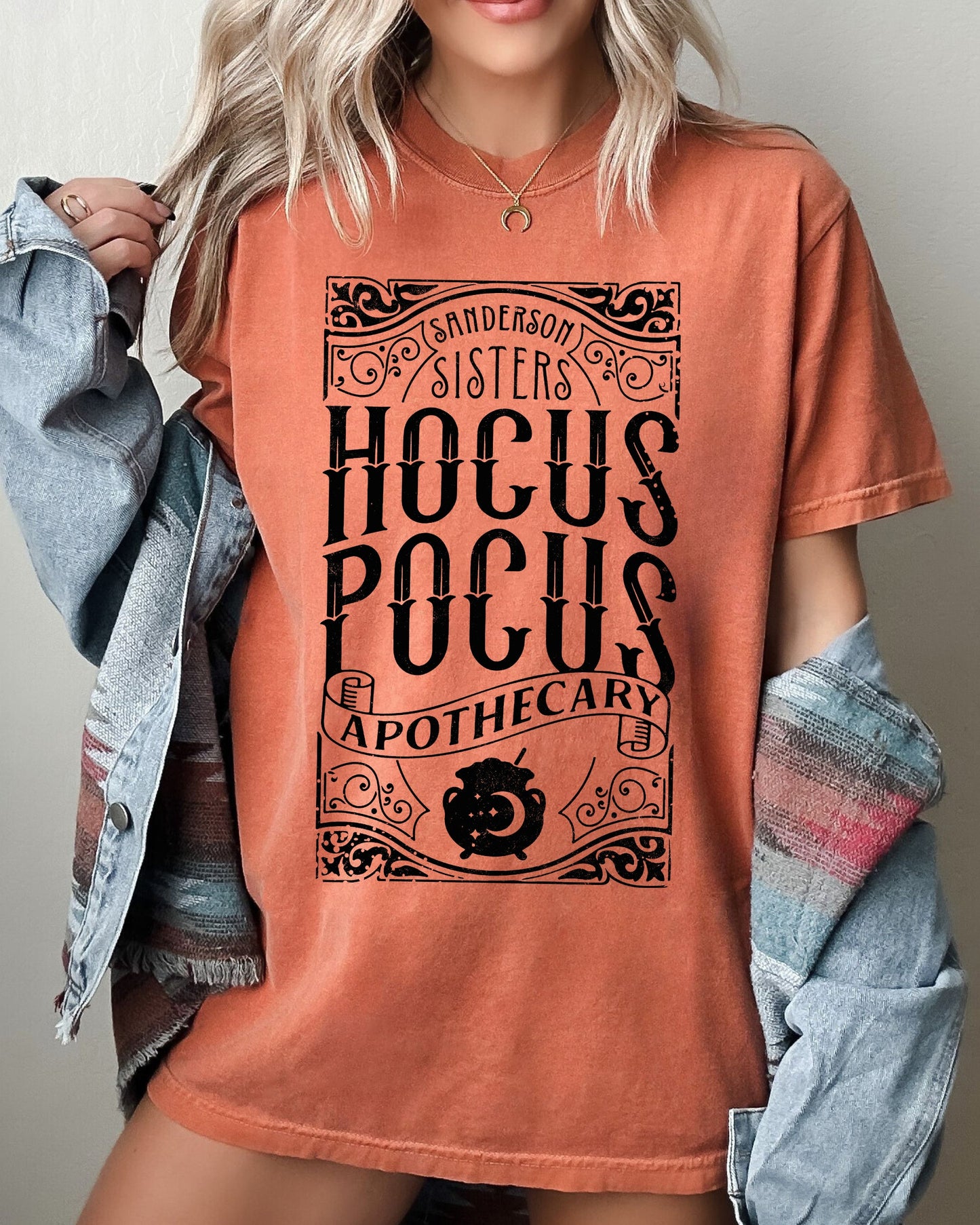 Hocus Pocus Apothecary Skeleton Witch Skull Halloween Tshirt Comfort Colors T-Shirt