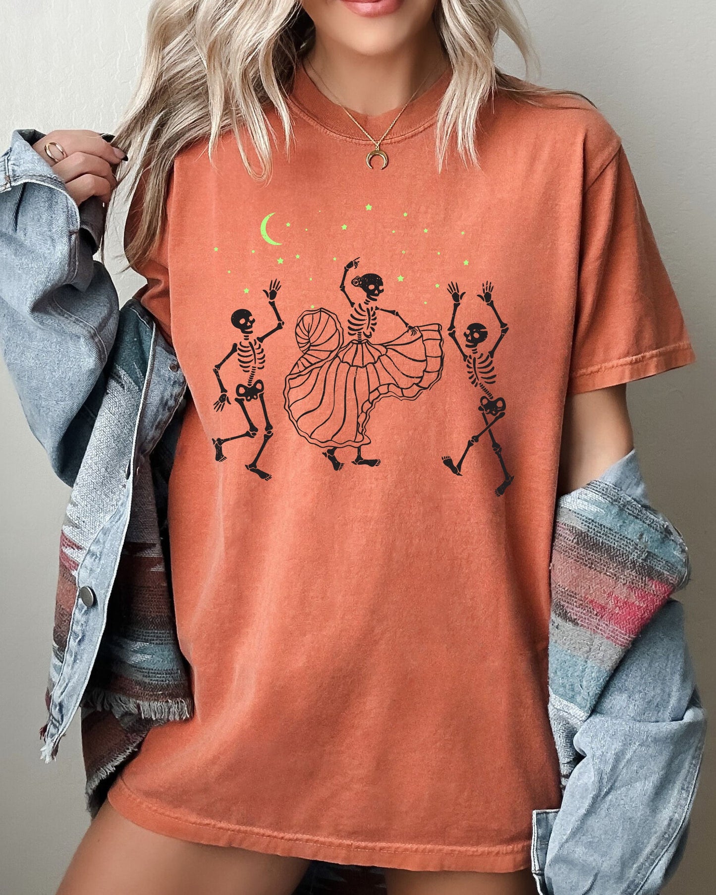 Dance Day of the Dead Skeleton Witch Skull Halloween Costume Tshirt Comfort Colors T-Shirt