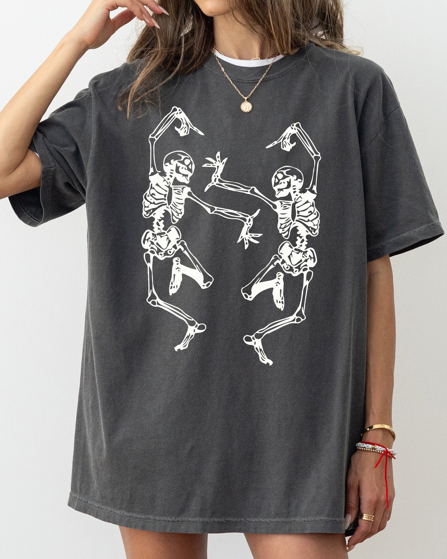 Dancing Skeletons Ghost Witch Skull Spooky Aesthetic Halloween Costume Tshirt Comfort Colors T-Shirt