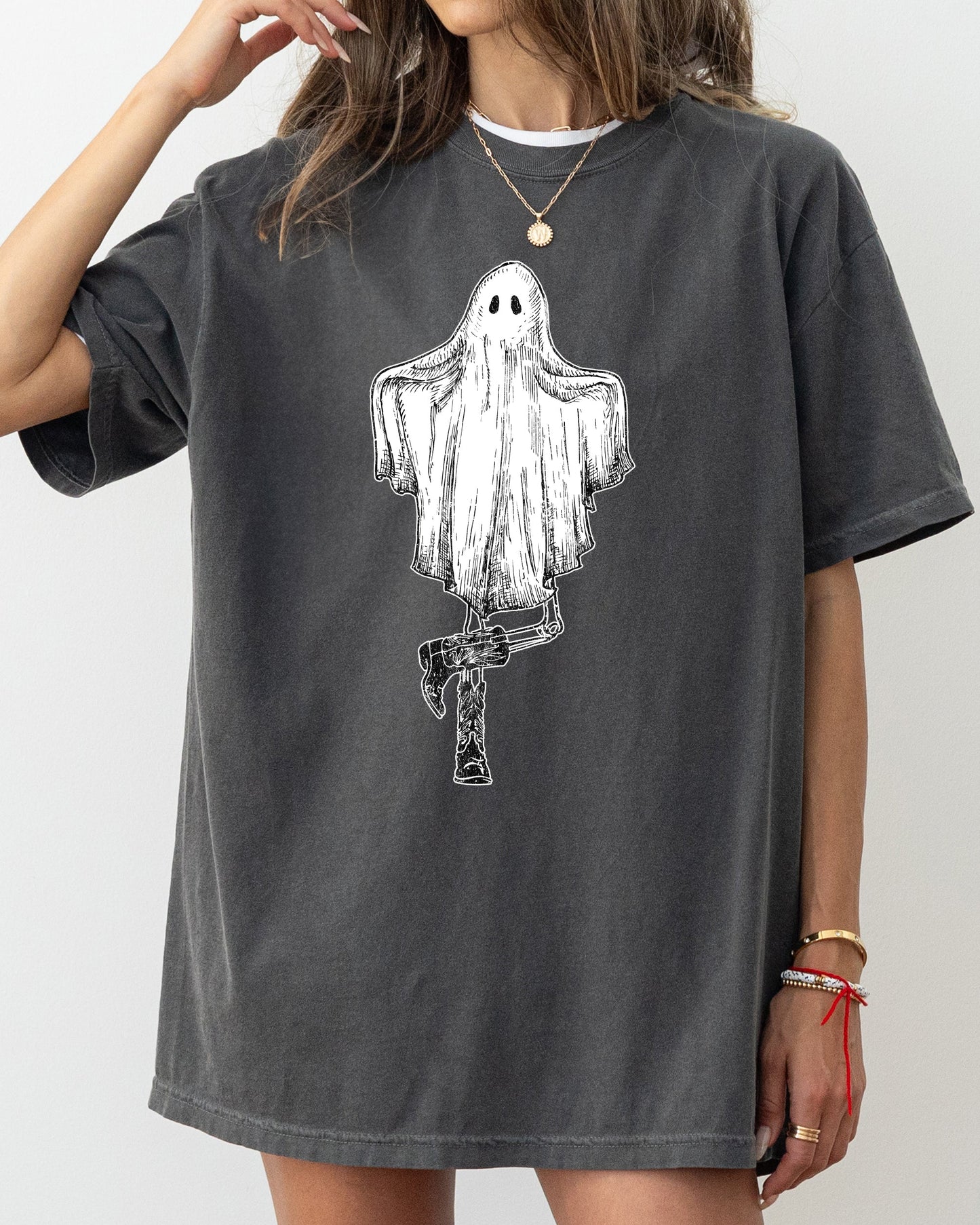 Western Ghost Spooky Aesthetic Halloween Costume T-Shirt Comfort Colors
