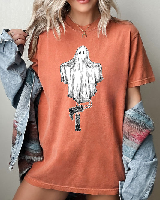 Western Ghost Spooky Aesthetic Halloween Costume T-Shirt Comfort Colors