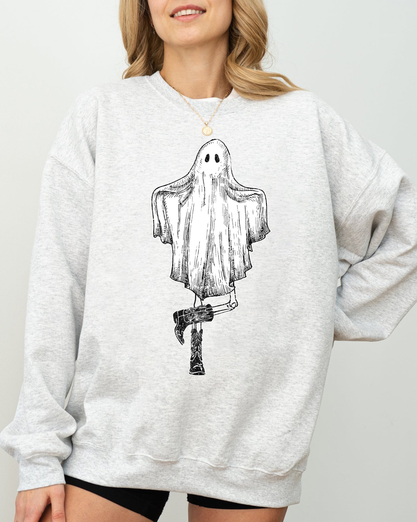 Western Ghost Spooky Halloween Costume Sweatshirt