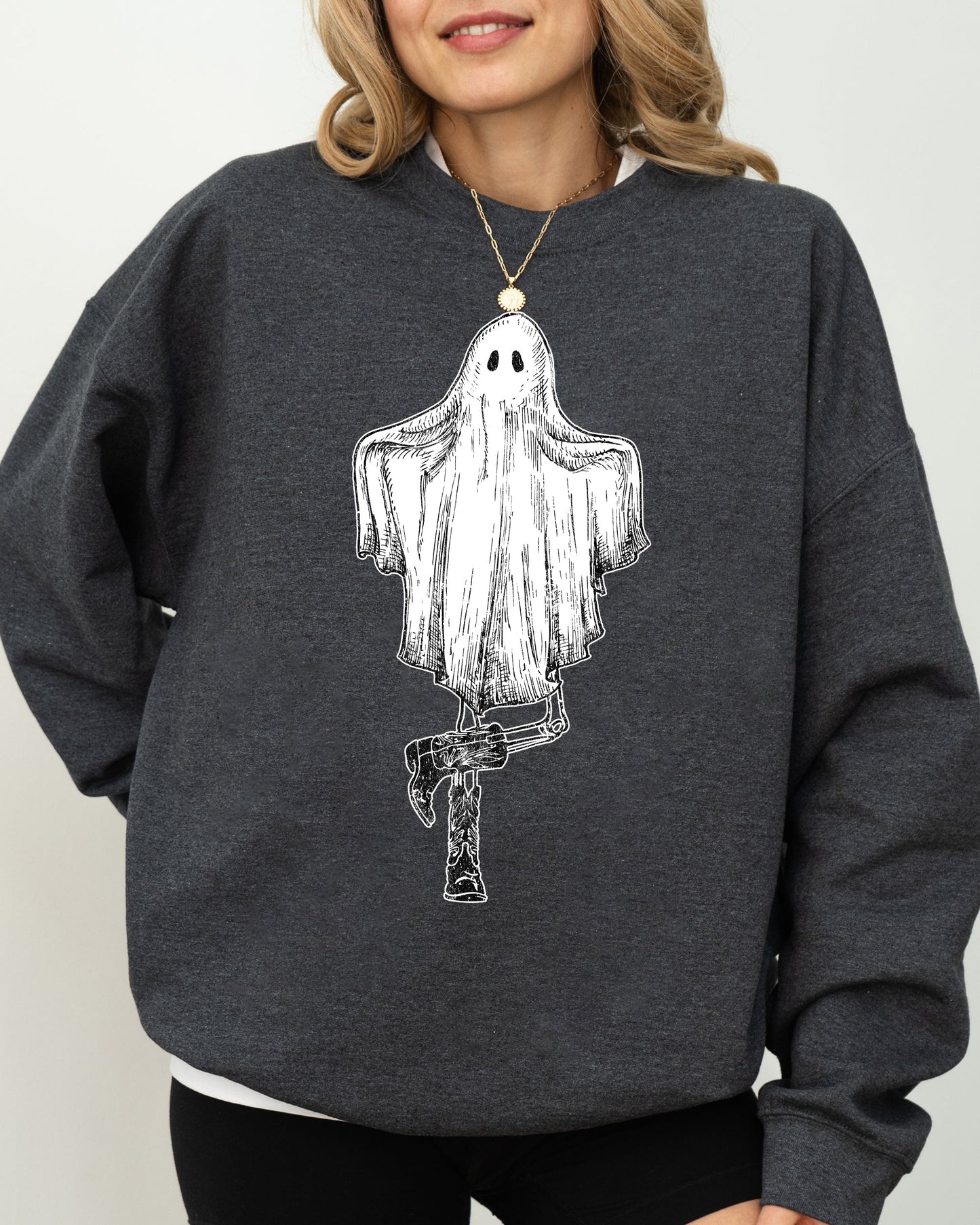 Western Ghost Spooky Halloween Costume Sweatshirt
