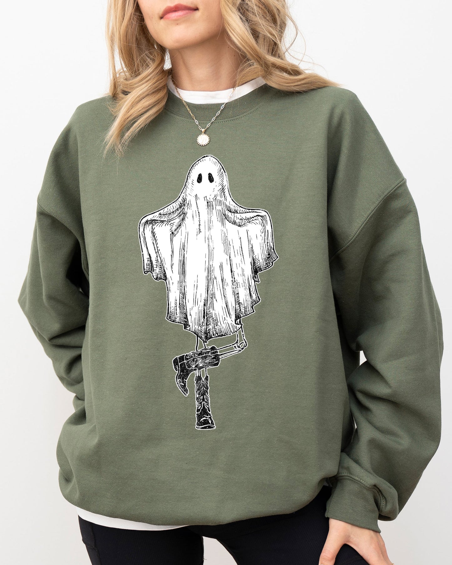 Western Ghost Spooky Halloween Costume Sweatshirt
