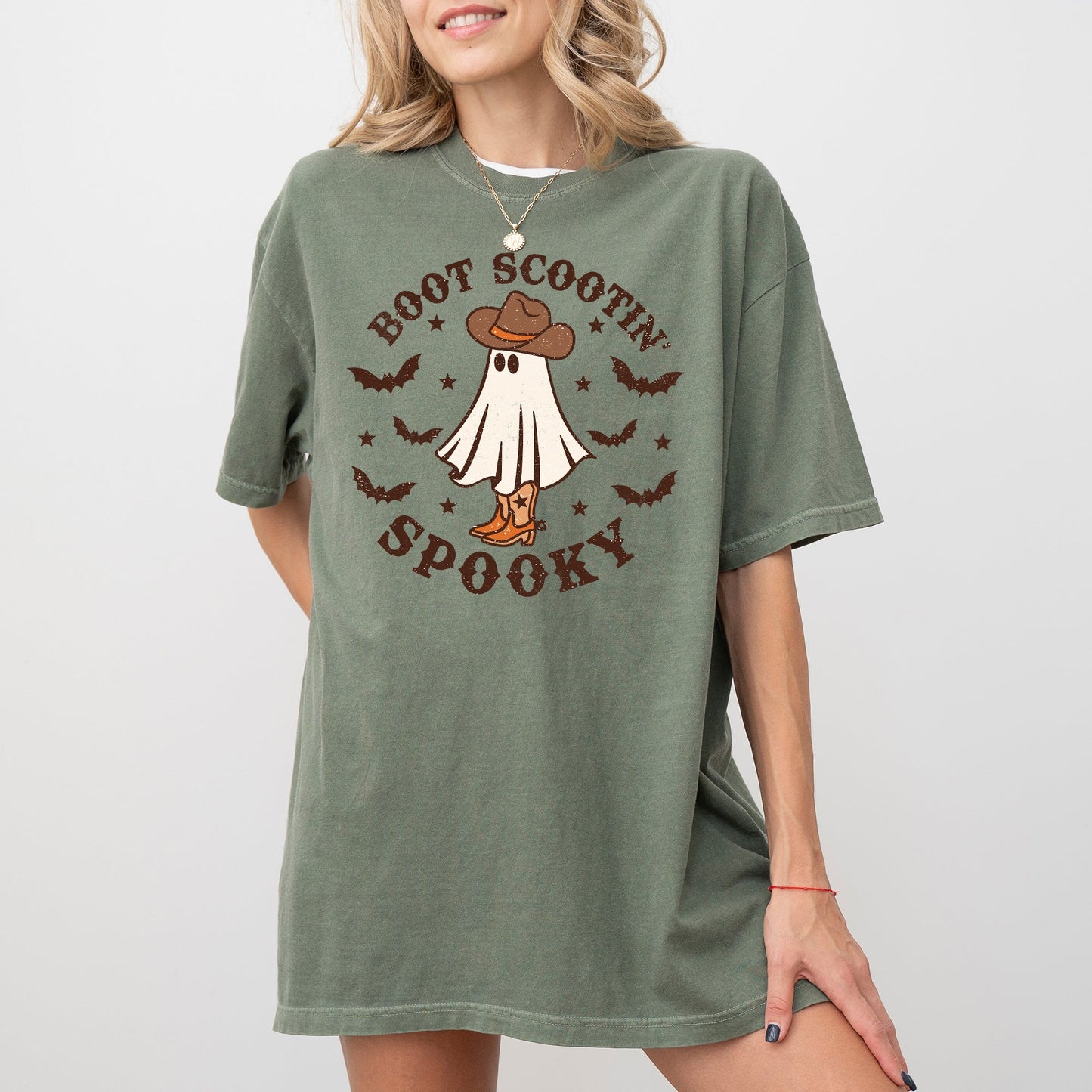 Spooky Skeleton Witch Skull Halloween Costume Tshirt Comfort Colors T-Shirt