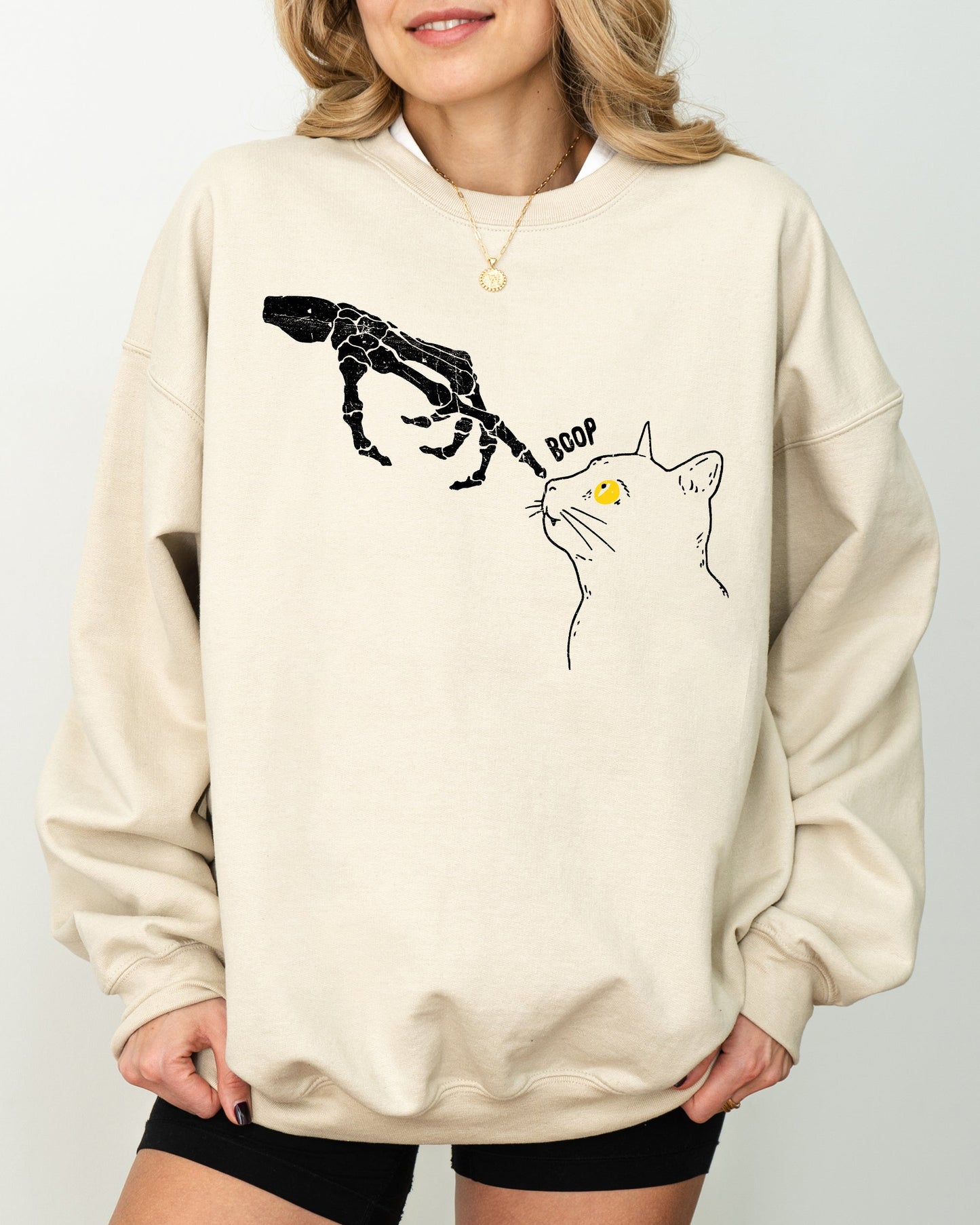 Boop Cat Halloween Costume Sweatshirt Spooky Aesthetic