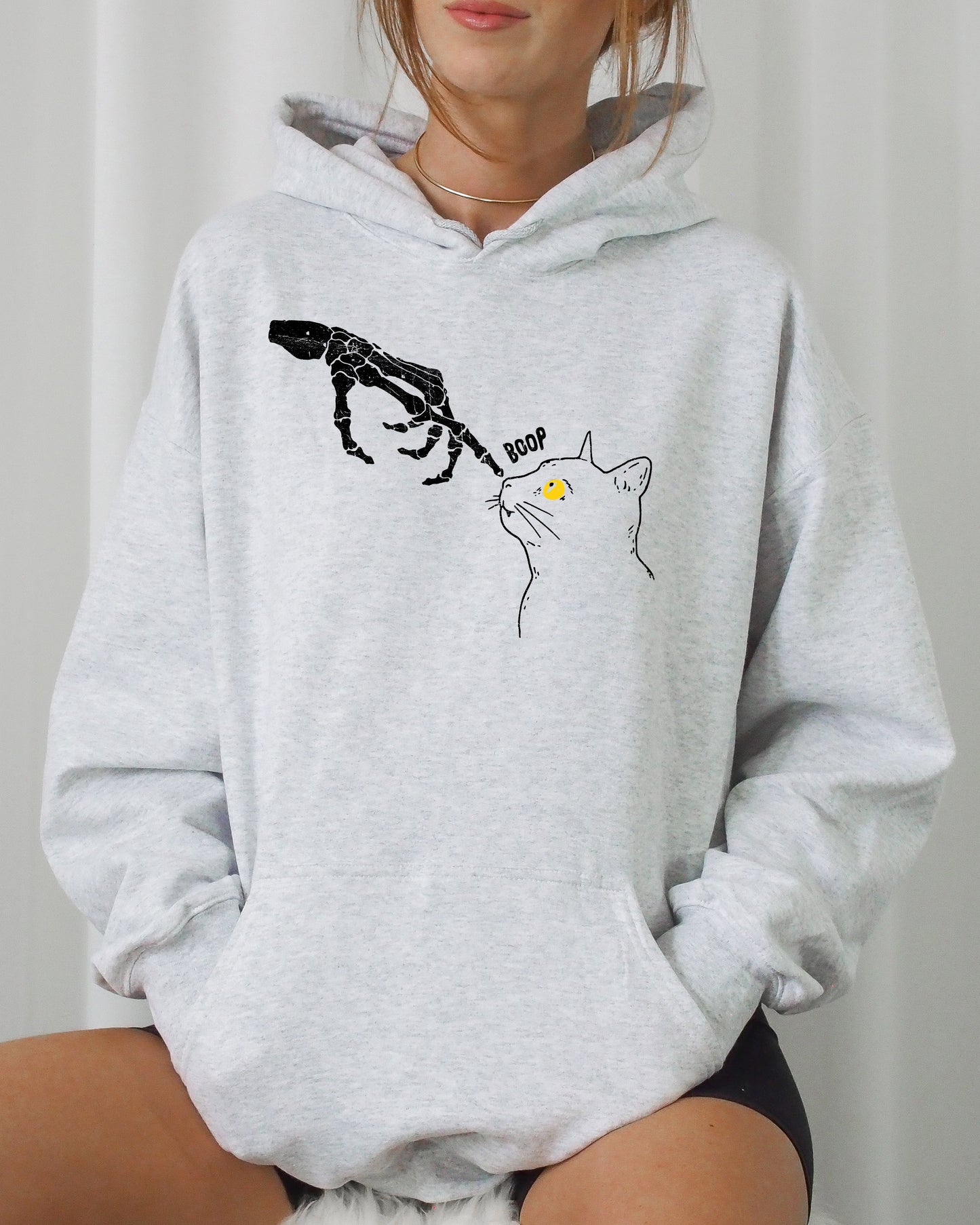 Boop Cat Spooky Halloween Costume Hoodie Hooded Sweatshirt