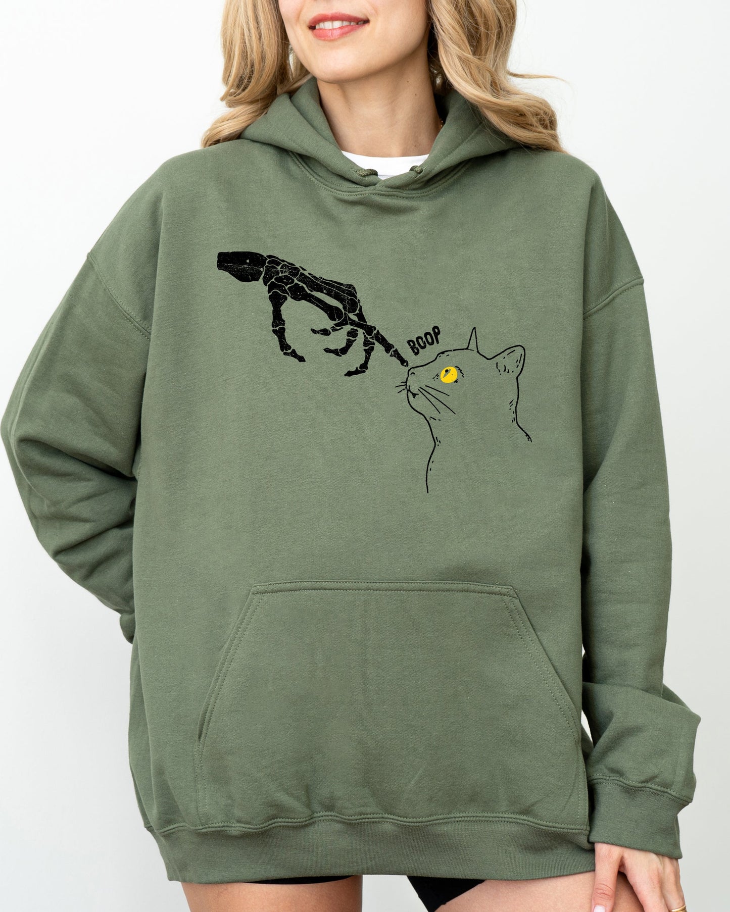 Boop Cat Spooky Halloween Costume Hoodie Hooded Sweatshirt