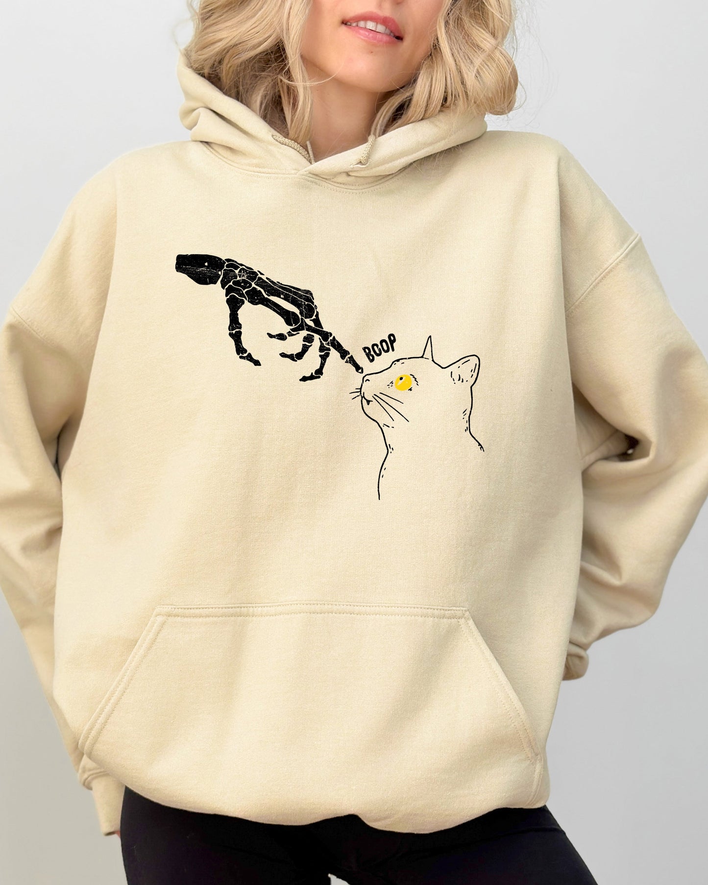 Boop Cat Spooky Halloween Costume Hoodie Hooded Sweatshirt