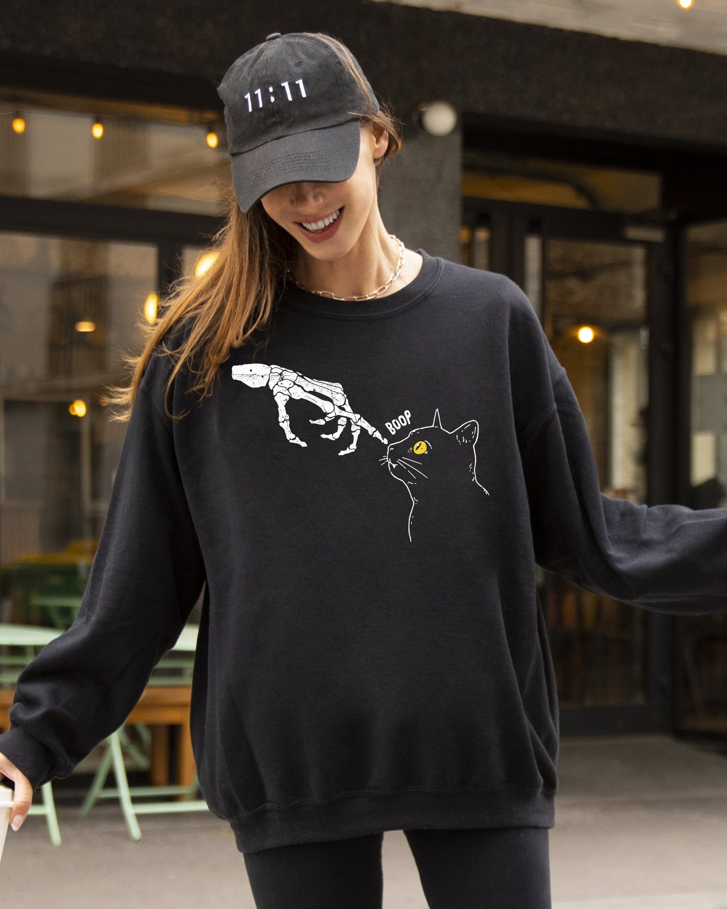 Boop Cat Halloween Costume Sweatshirt Spooky Aesthetic