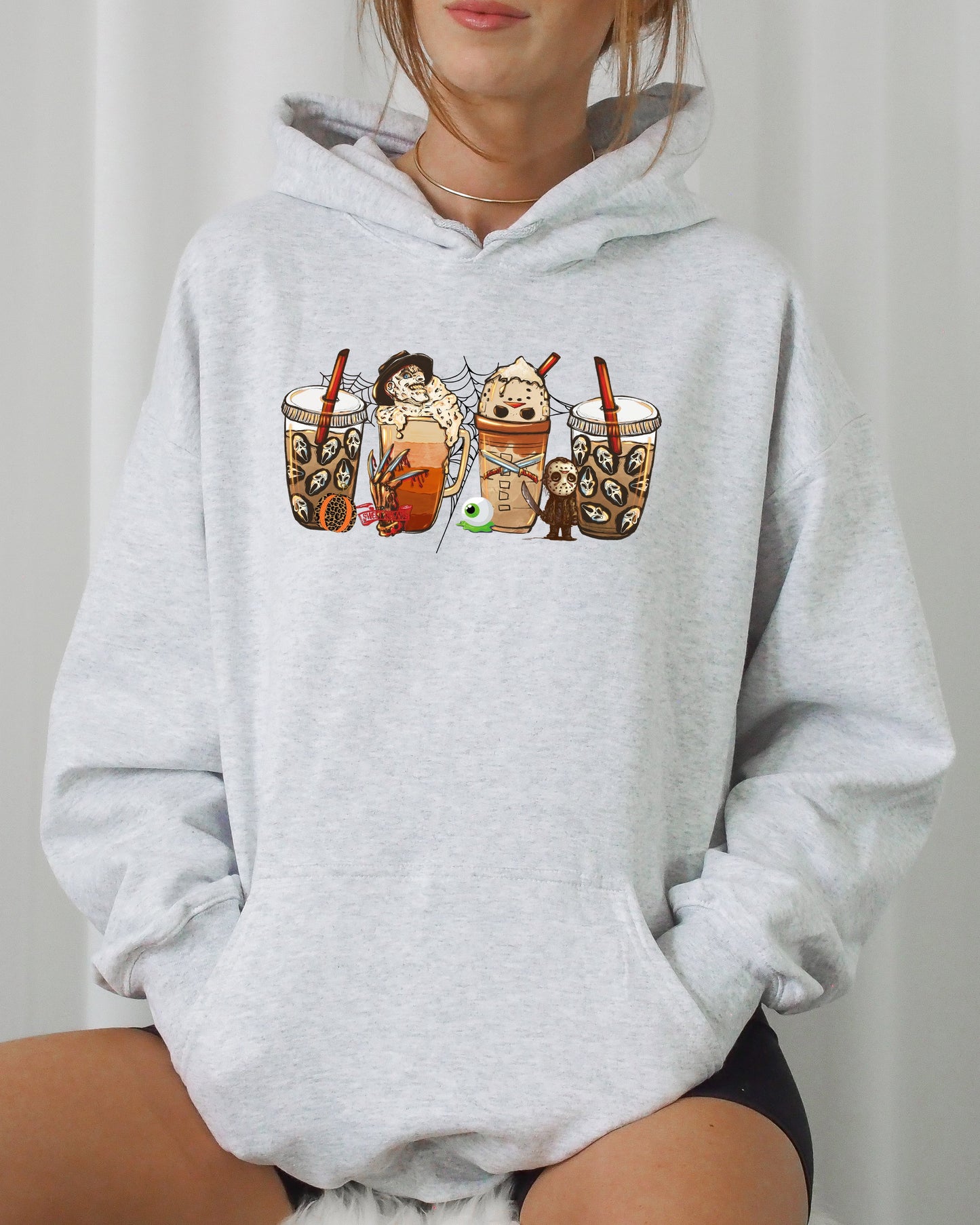 Halloween Coffee Spooky Hoodie Hooded Sweatshirt
