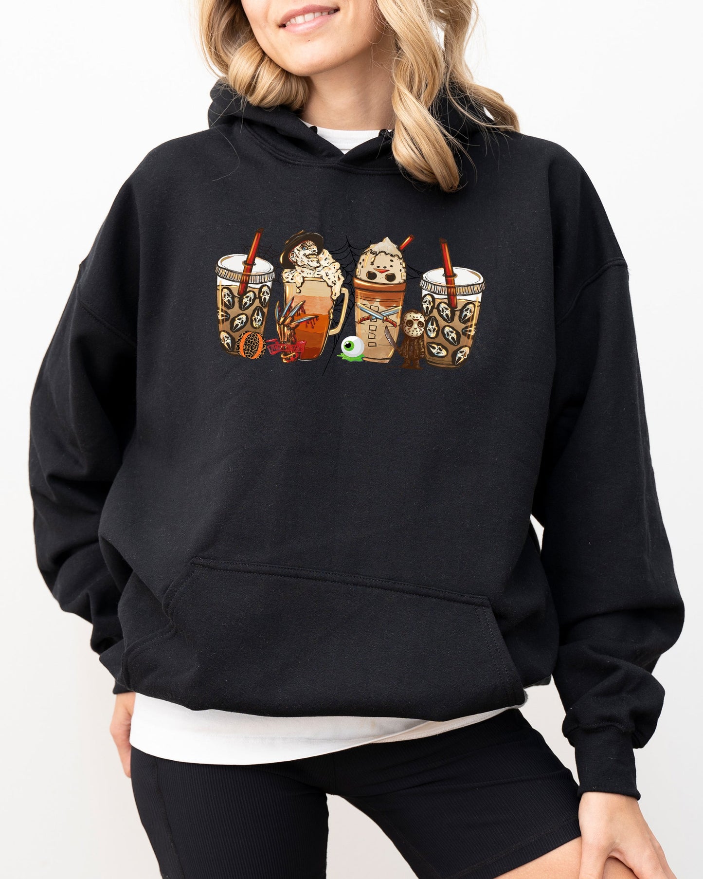 Halloween Coffee Spooky Hoodie Hooded Sweatshirt