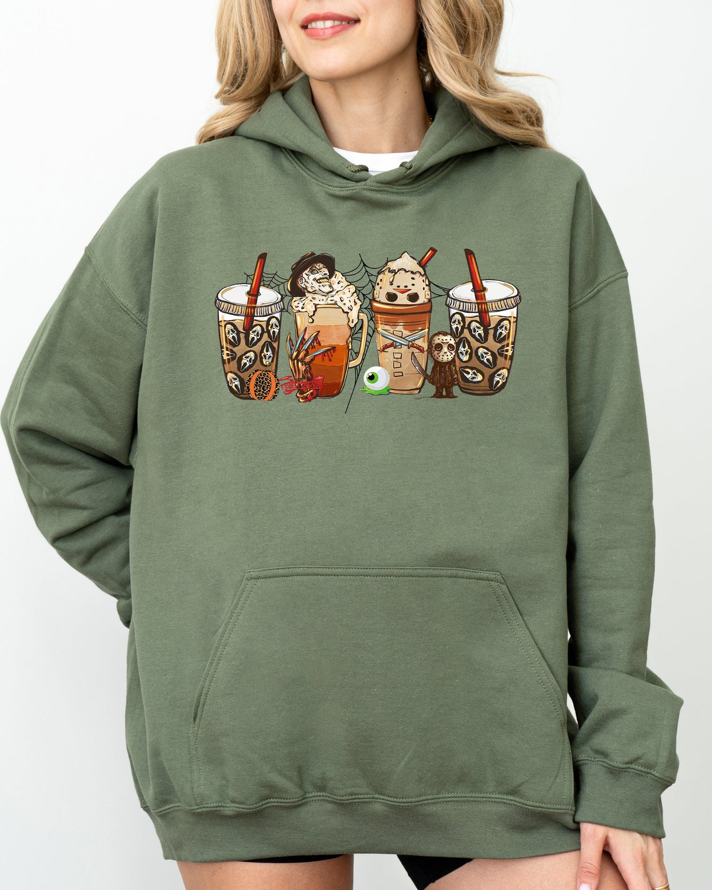 Halloween Coffee Spooky Hoodie Hooded Sweatshirt