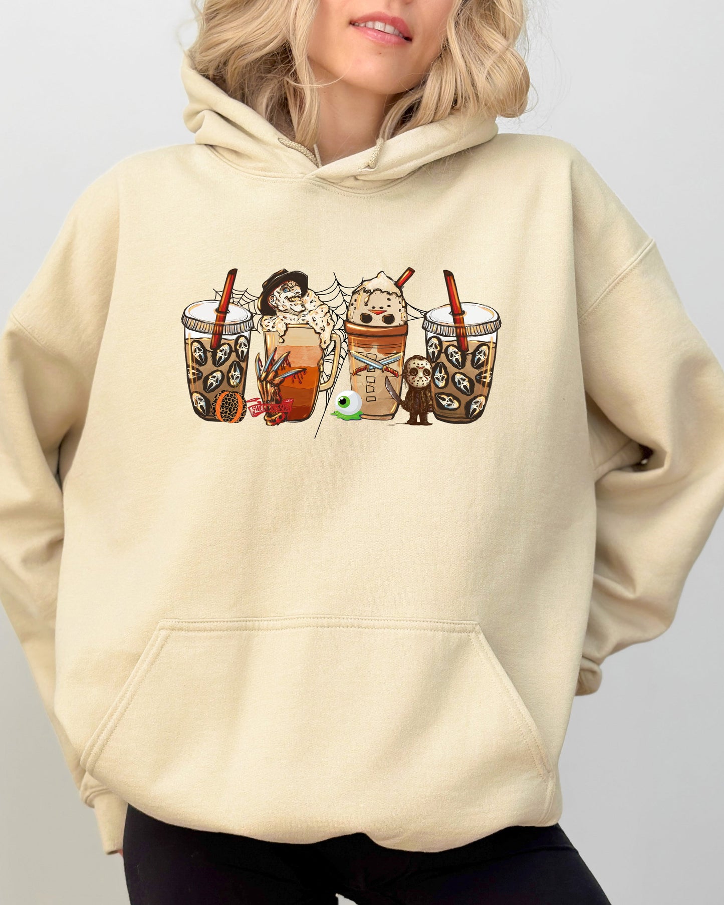 Halloween Coffee Spooky Hoodie Hooded Sweatshirt
