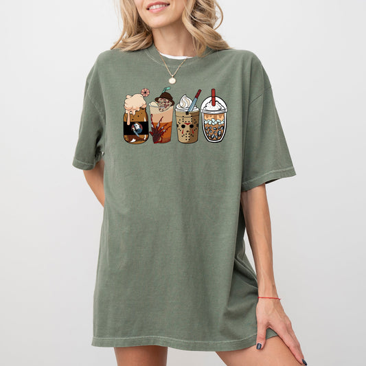 Halloween Coffee Vintage Aesthetic Tshirt Comfort Colors T-Shirt