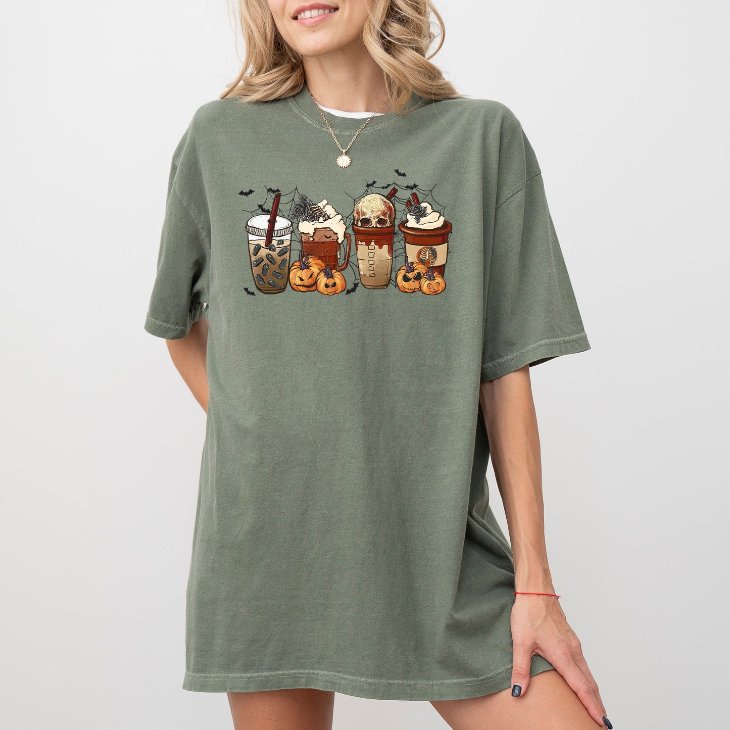 Halloween Coffee Retro Comfort Colors T-Shirt