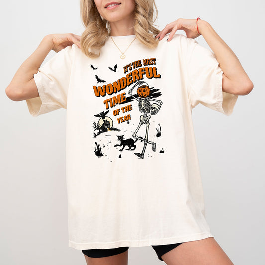 It's The Most Wonderful Time Of The Year, Skeleton, Witch, Skull, Spooky, Aesthetic, Meme, Halloween, Costume, Tshirt Comfort Colors T-Shirt