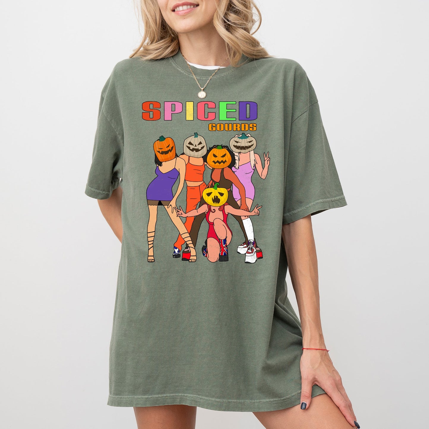 Spiced Gourds, Skeleton, Ghost, Witch, Skull, Spooky, Aesthetic, Meme, Halloween, Costume, Tshirt Comfort Colors T-Shirt