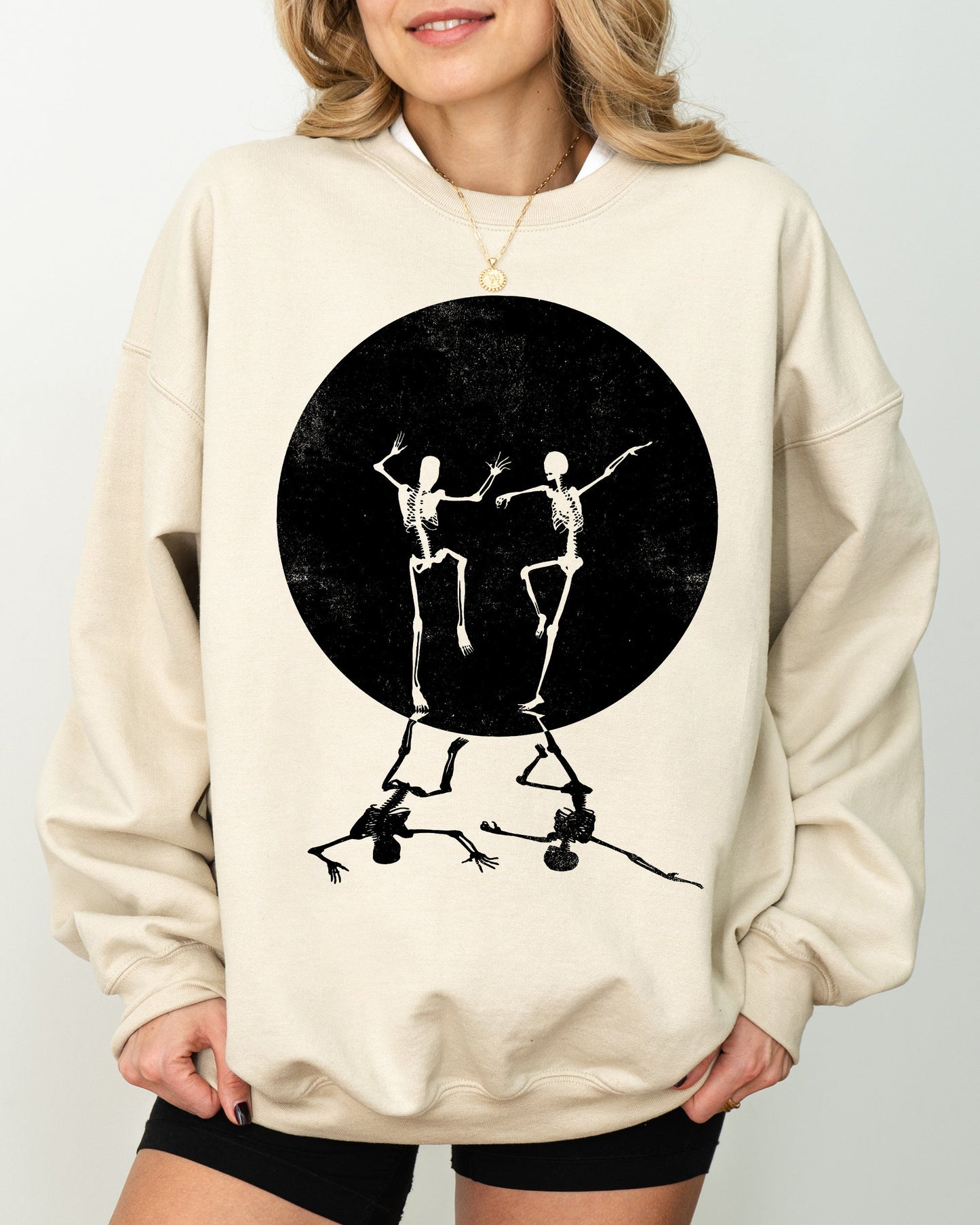 Dancing Skeletons Spooky Halloween Costume Sweatshirt
