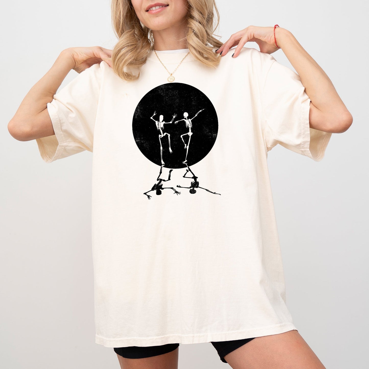 Dancing Skeletons Moon Halloween Comfort Colors T-Shirt