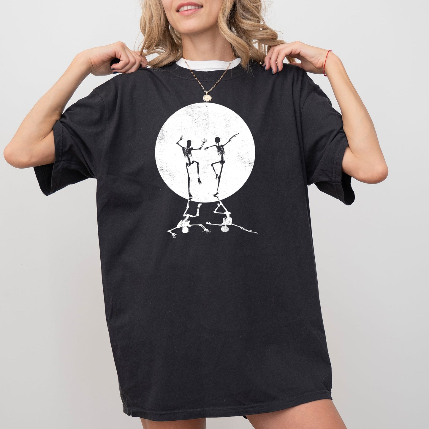 Dancing Skeletons Moon Halloween Comfort Colors T-Shirt