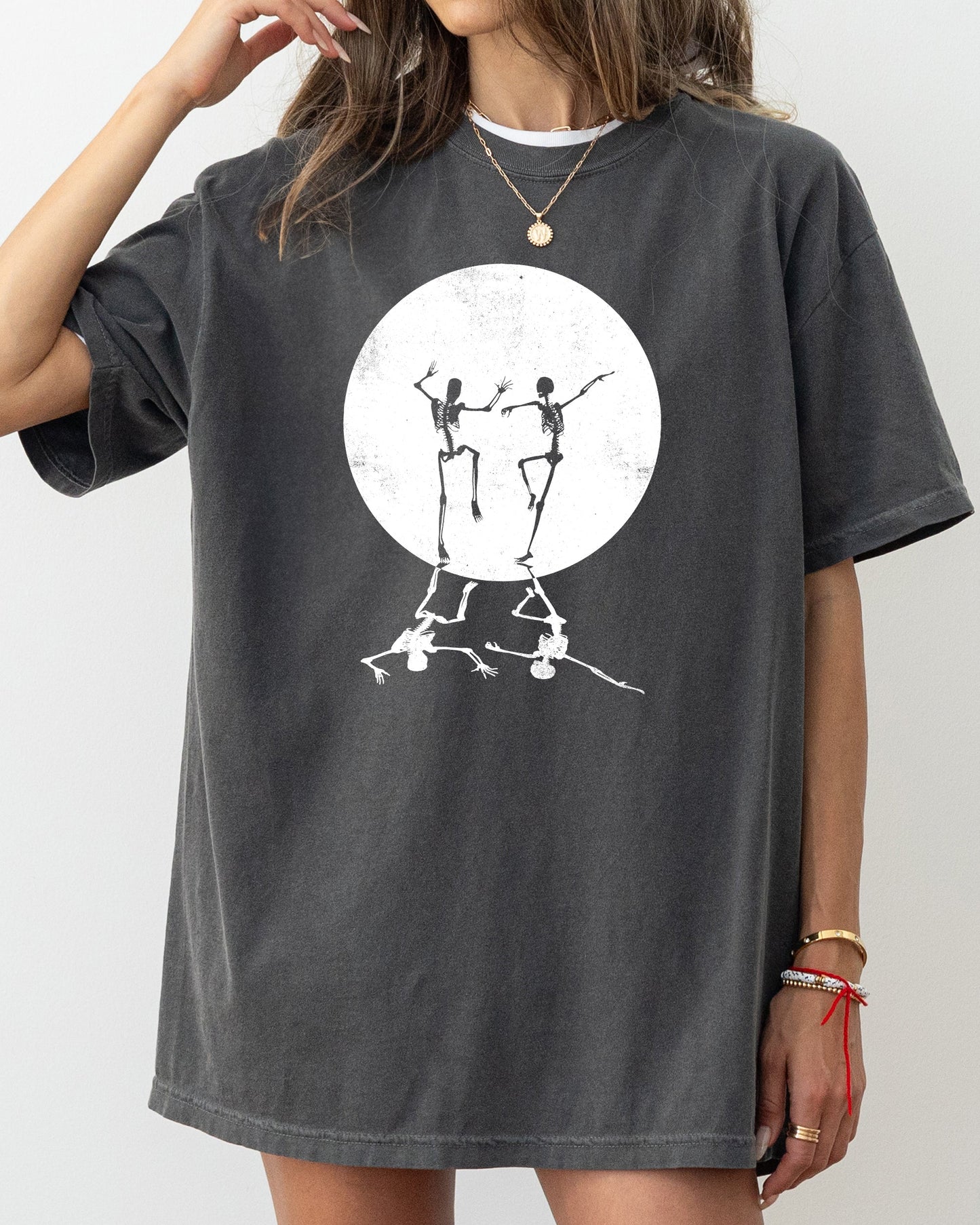 Dancing Skeletons Moon Halloween Comfort Colors T-Shirt