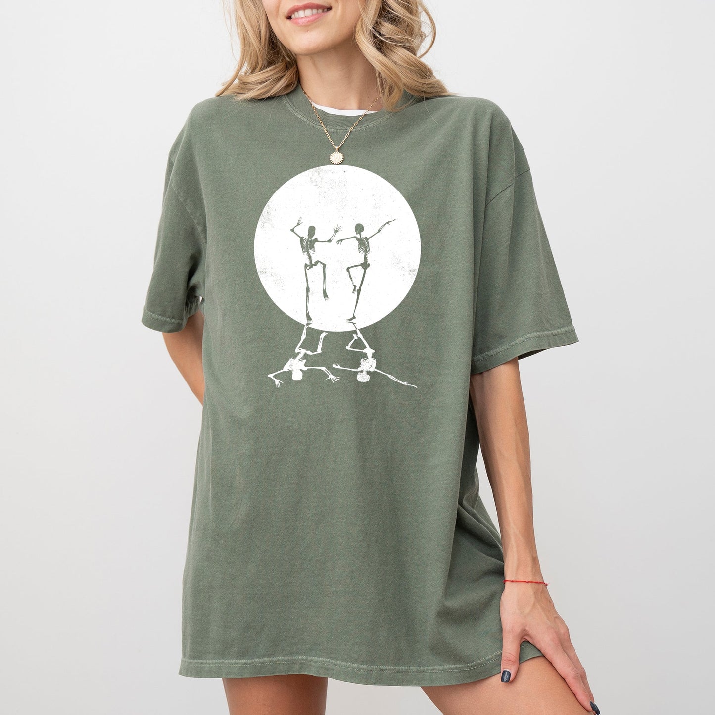 Dancing Skeletons Moon Halloween Comfort Colors T-Shirt