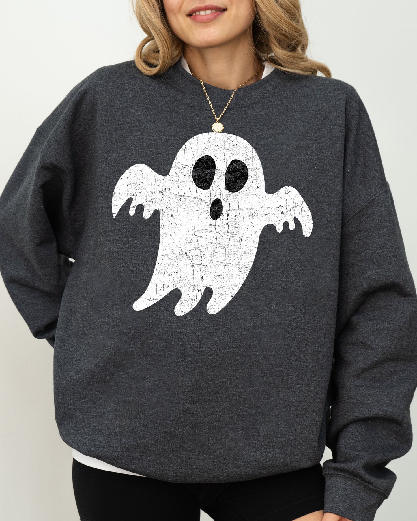 Spooky Ghost, Skeleton, Witch, Skull, Spooky, Aesthetic, Meme, Halloween, Costume Sweatshirt