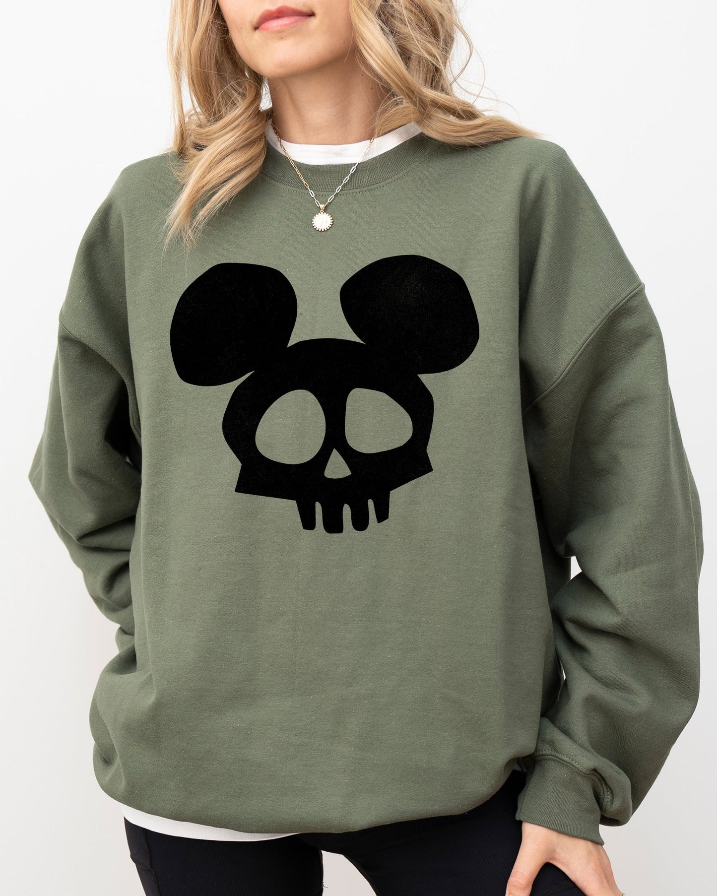 Mouse Ears, Skeleton, Ghost, Witch, Skull, Spooky, Aesthetic, Meme, Halloween, Costume Sweatshirt