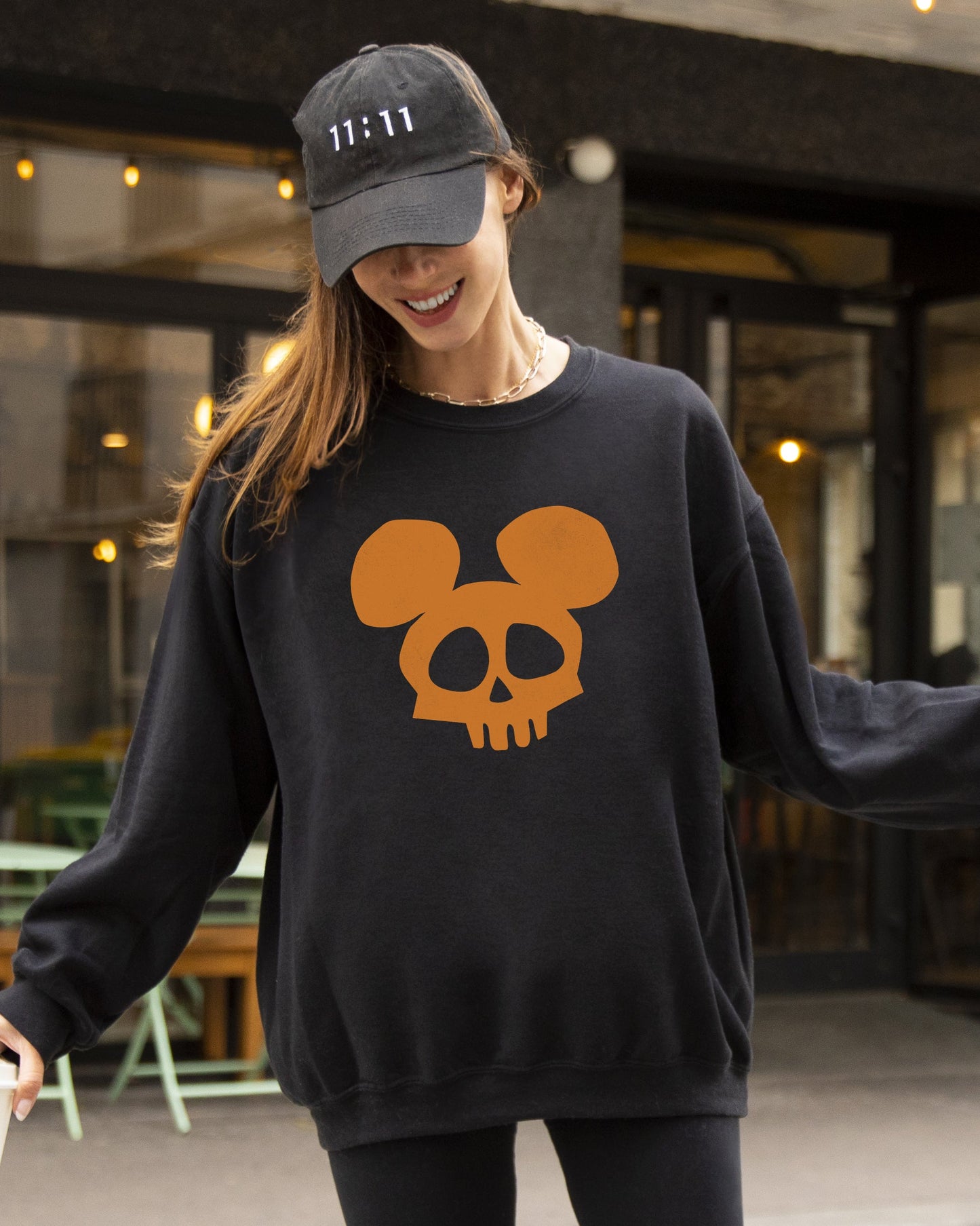Mouse Ears, Skeleton, Ghost, Witch, Skull, Spooky, Aesthetic, Meme, Halloween, Costume Sweatshirt