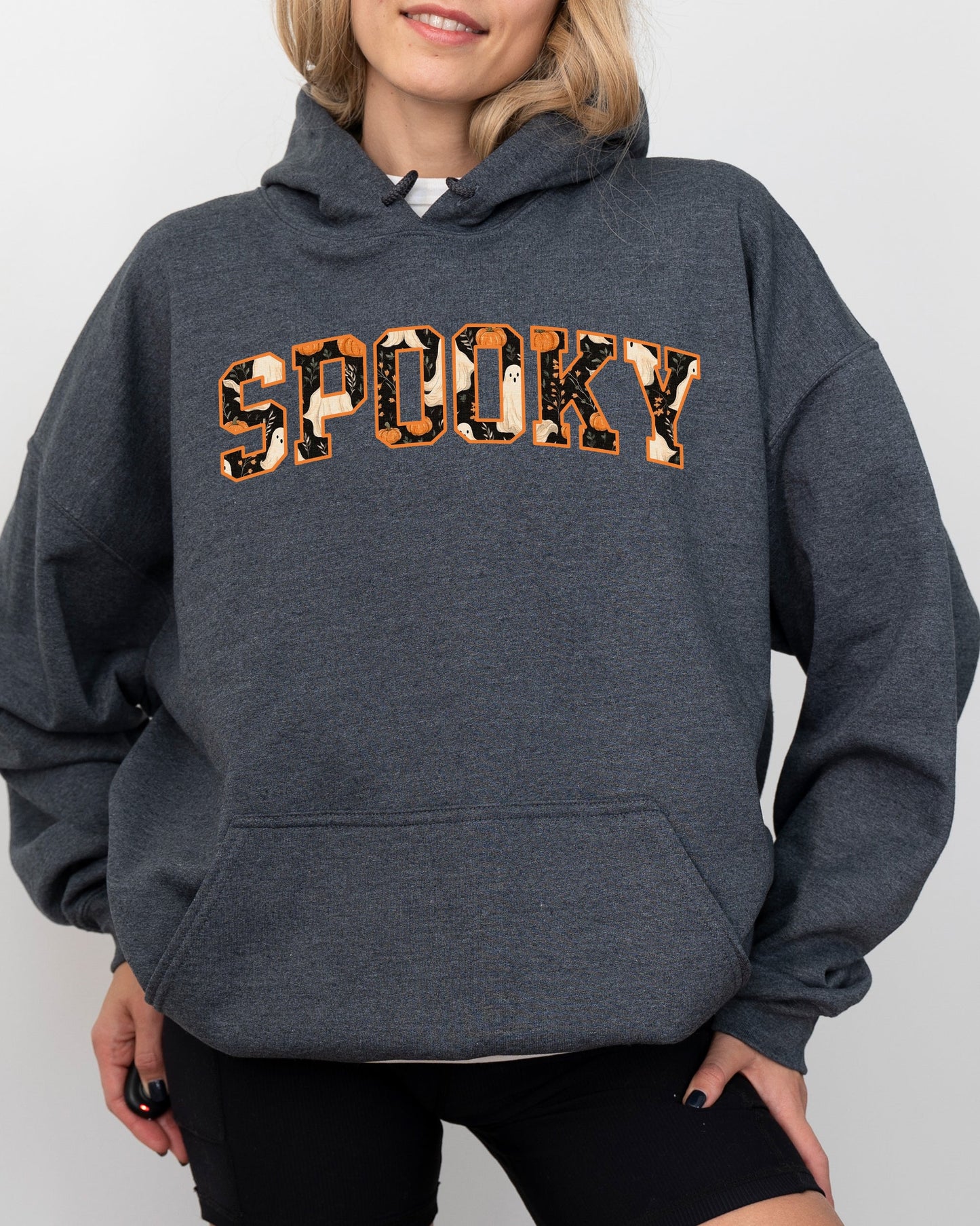 Spooky, Skeleton, Ghost, Witch, Skull, Spooky, Aesthetic, Meme, Halloween, Costume, Hoodie, Hooded Sweatshirt