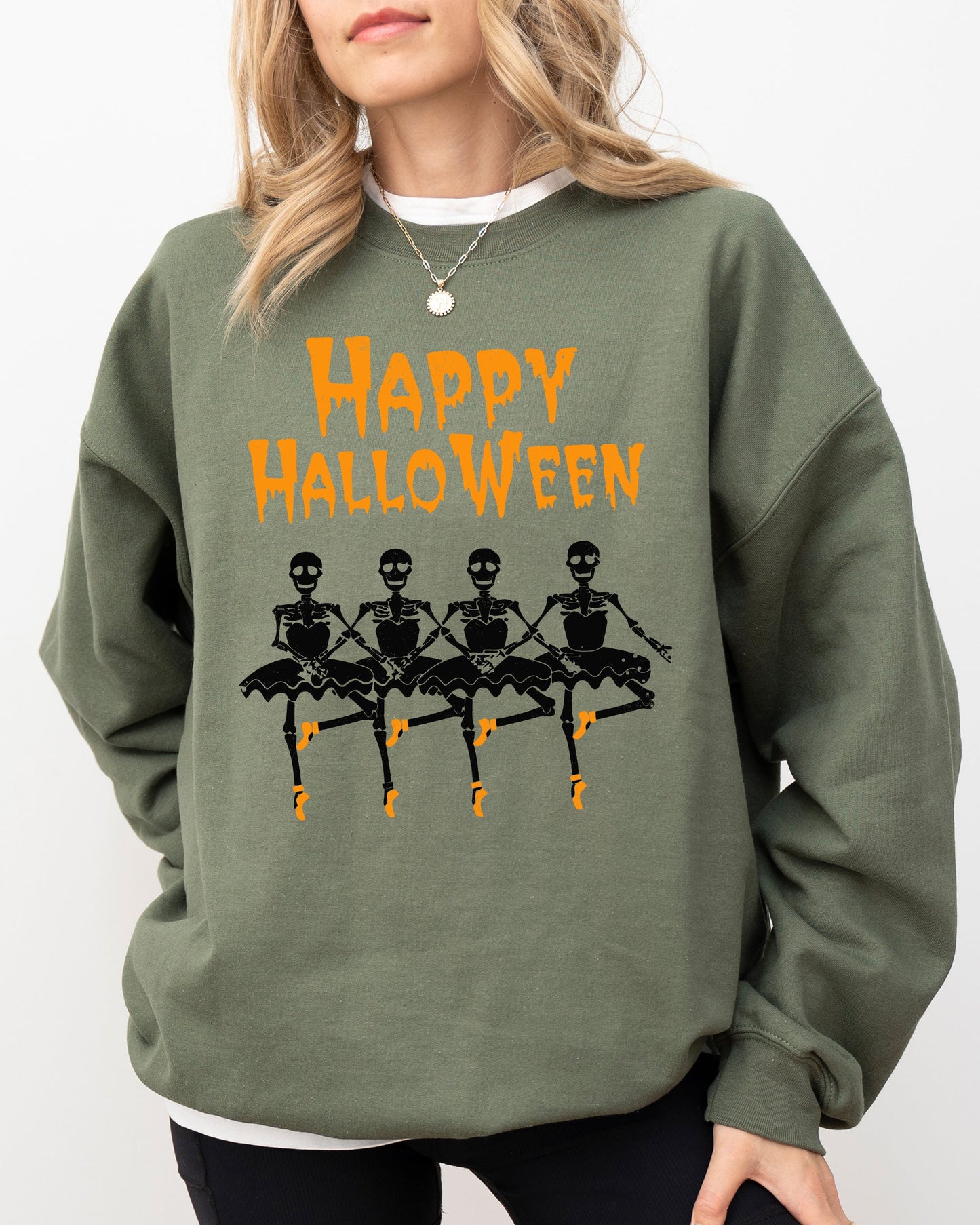 Happy Halloween Dancing Skeletons Costume Sweatshirt