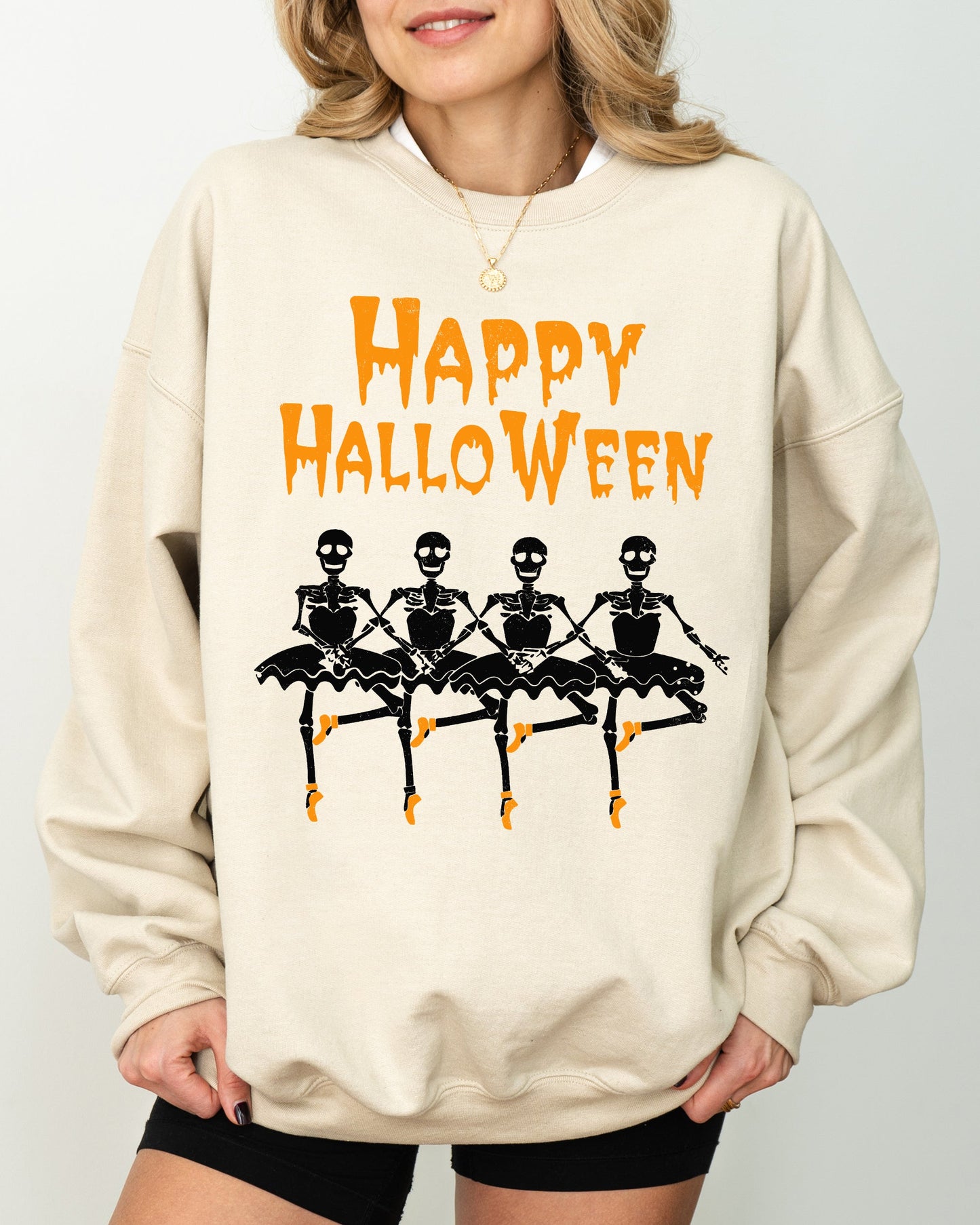 Happy Halloween Dancing Skeletons Costume Sweatshirt