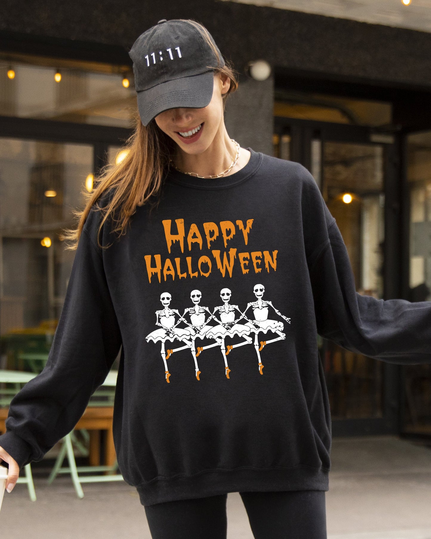 Happy Halloween Dancing Skeletons Costume Sweatshirt