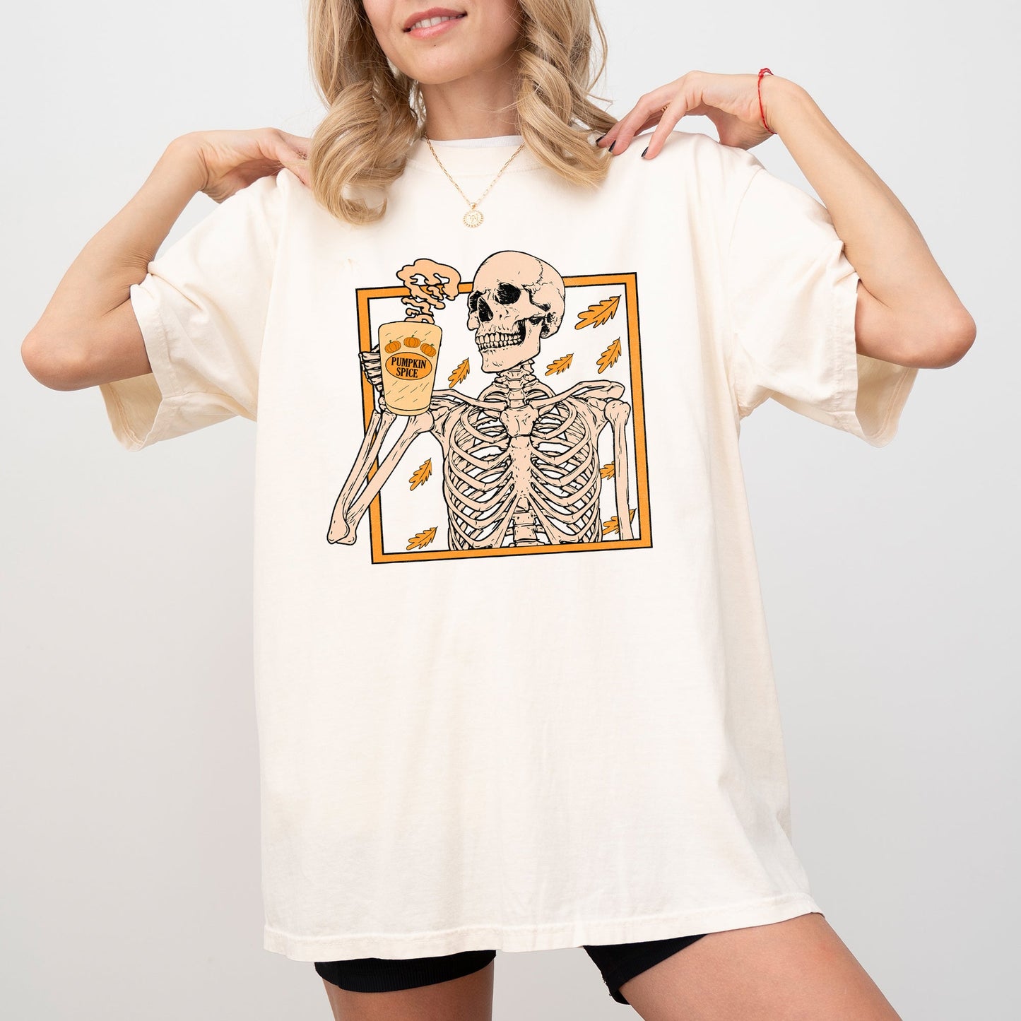 Pumpkin Spice, Coffee, Skeleton, Ghost, Witch, Skull, Spooky, Aesthetic, Meme, Halloween, Costume, Tshirt Comfort Colors T-Shirt