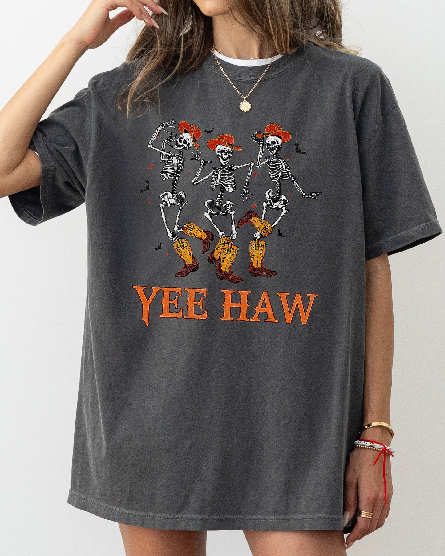 Yee Haw, Western, Cowboy, Skeleton, Ghost, Witch, Skull, Spooky, Aesthetic, Meme, Halloween, Costume, Tshirt Comfort Colors T-Shirt