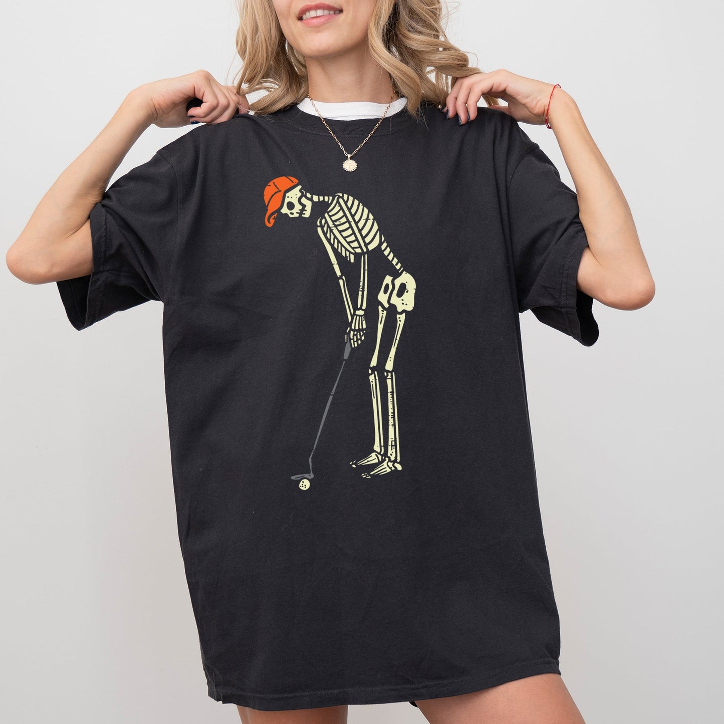 Spooky Aesthetic Skeleton Halloween Graphic T-Shirt Comfort Colors