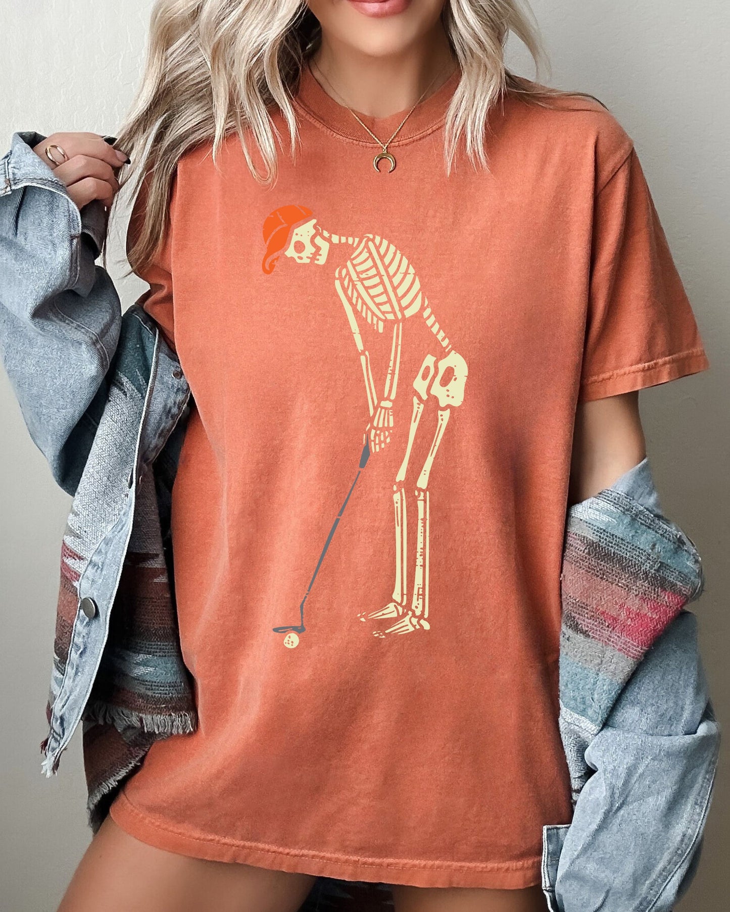 Spooky Aesthetic Skeleton Halloween Graphic T-Shirt Comfort Colors