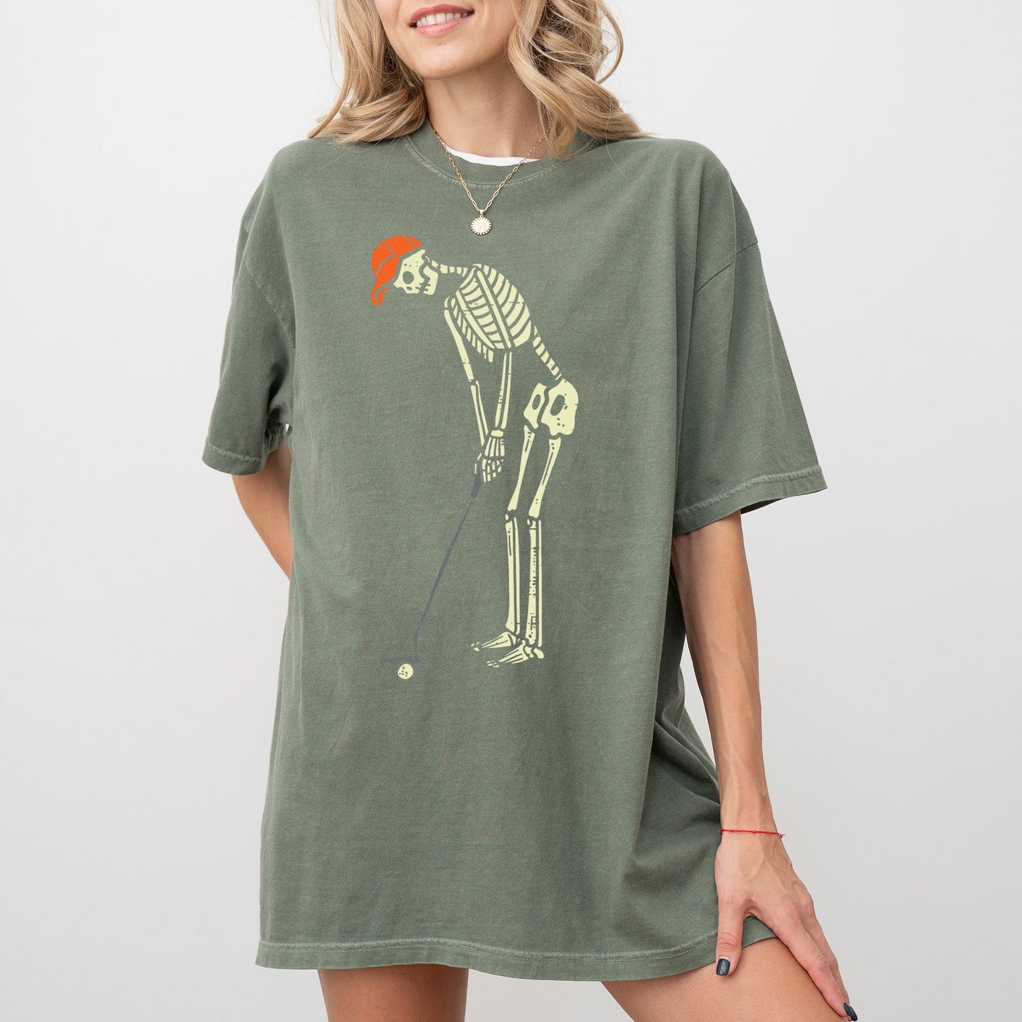 Spooky Aesthetic Skeleton Halloween Graphic T-Shirt Comfort Colors