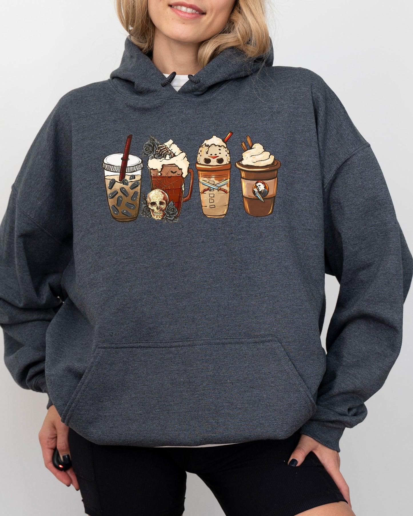 Halloween Coffee Spooky Costume Hoodie Hooded Sweatshirt